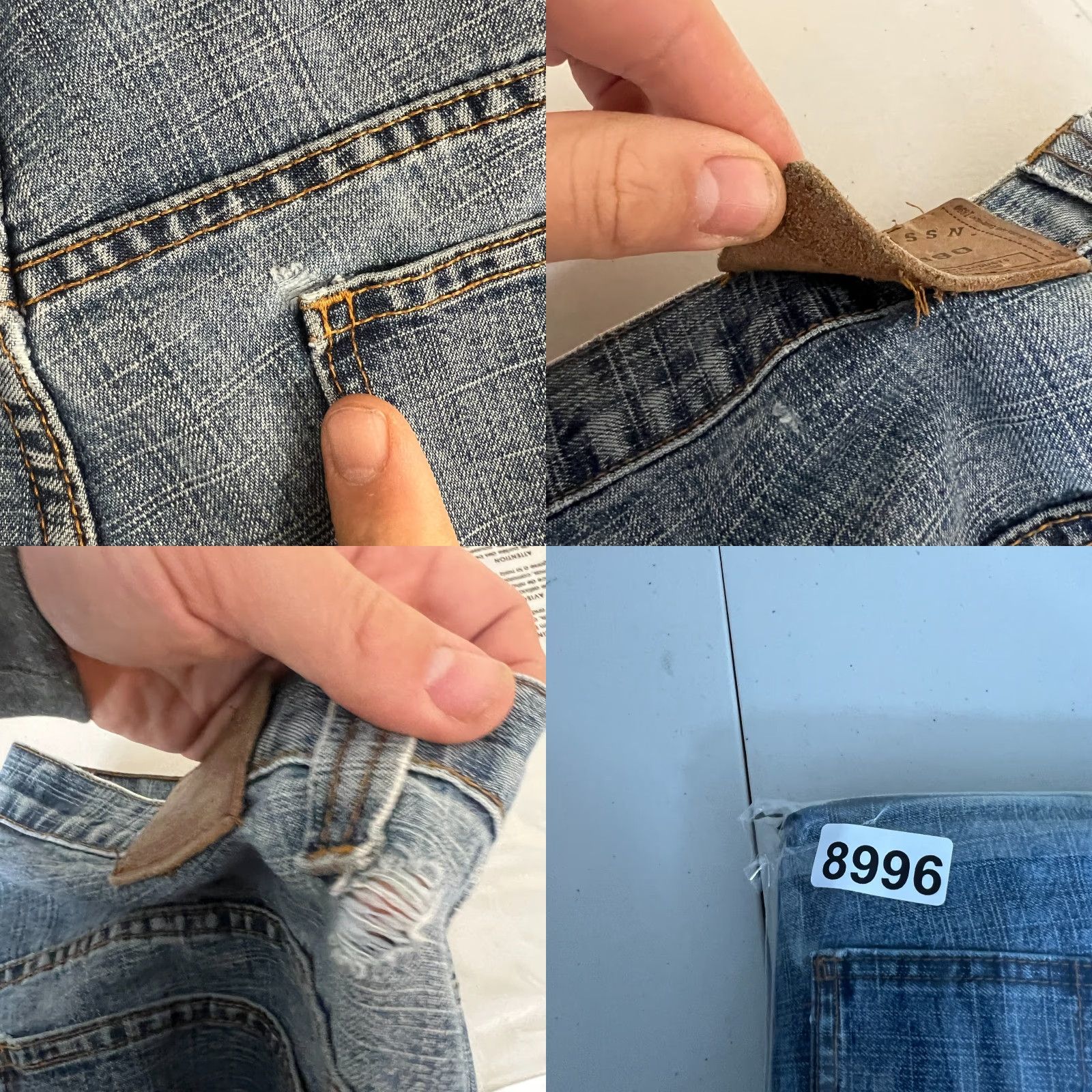 Vintage US Polo Assn Jeans 38x30 Wide-Leg Vintage Men Denim 5-Pocket Distressed Baggy Relaxed 90s Hip Hop Workwear Size US M / EU 48-50 / 2 - 11 Thumbnail