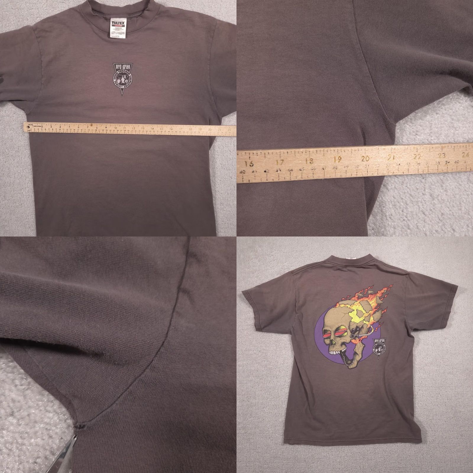 Tultex Tultex Shirt Mens Large Brown Pro Drag Speed Through Chemistry Skull Graphic Tee Size US L / EU 52-54 / 3 - 9 Thumbnail