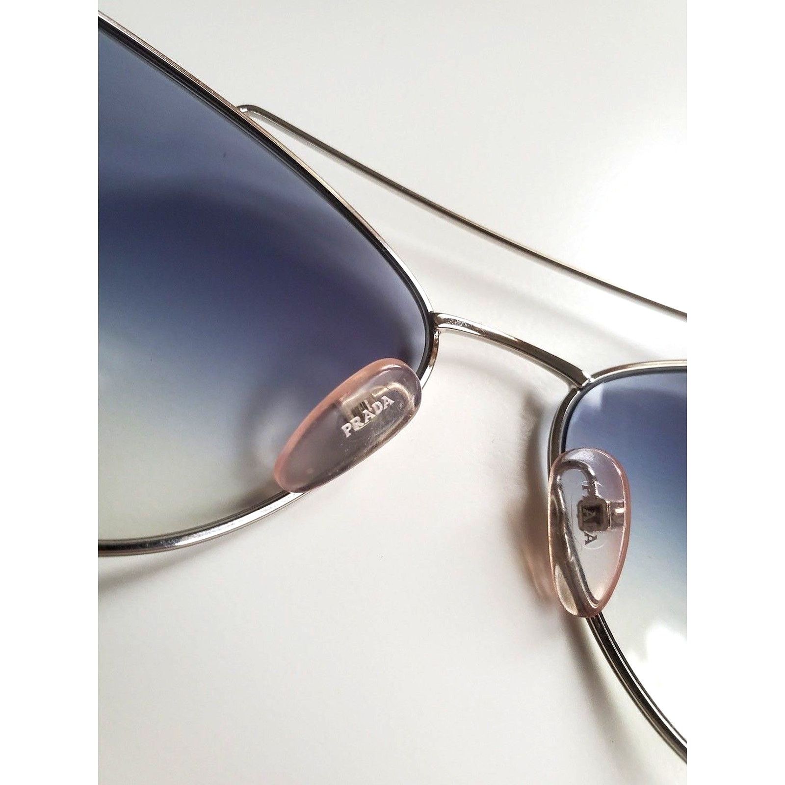 Prada Prada Cat Eye Sunglasses SPR65V Blue Metal Frame 68 130 Size ONE SIZE - 6 Thumbnail