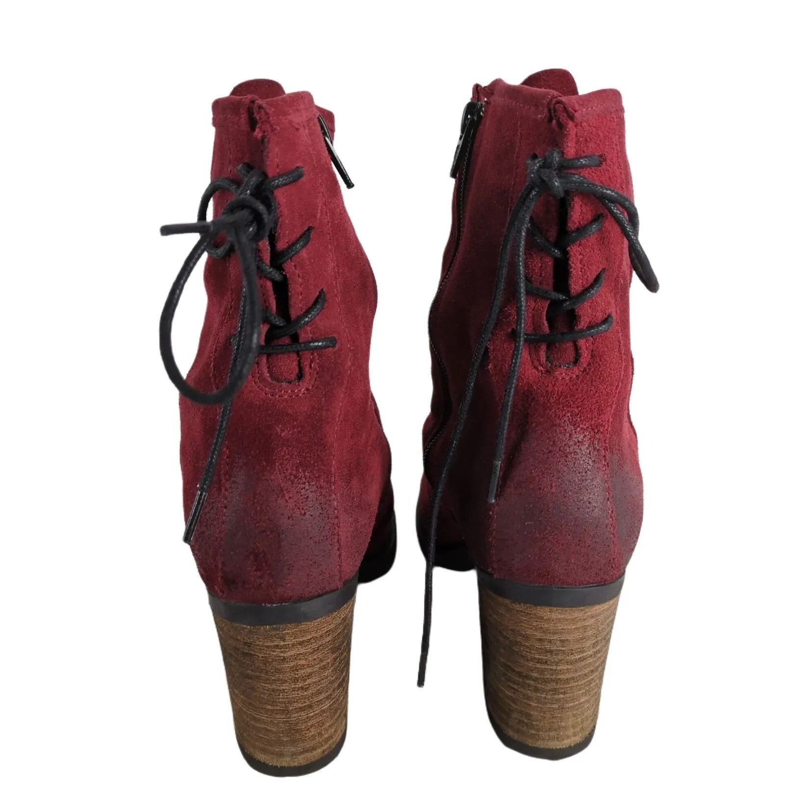 Other UK Bos & Co Barlow Women's 8 Red Suede Ankle Booties Size US 8 / IT 38 - 5 Thumbnail