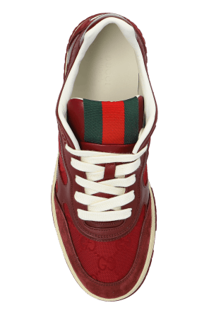 Gucci oc11z0526 Women's Gucci Re-Web Sneakers in Burgundy Size US 9.5 / IT 39.5 - 6 Thumbnail