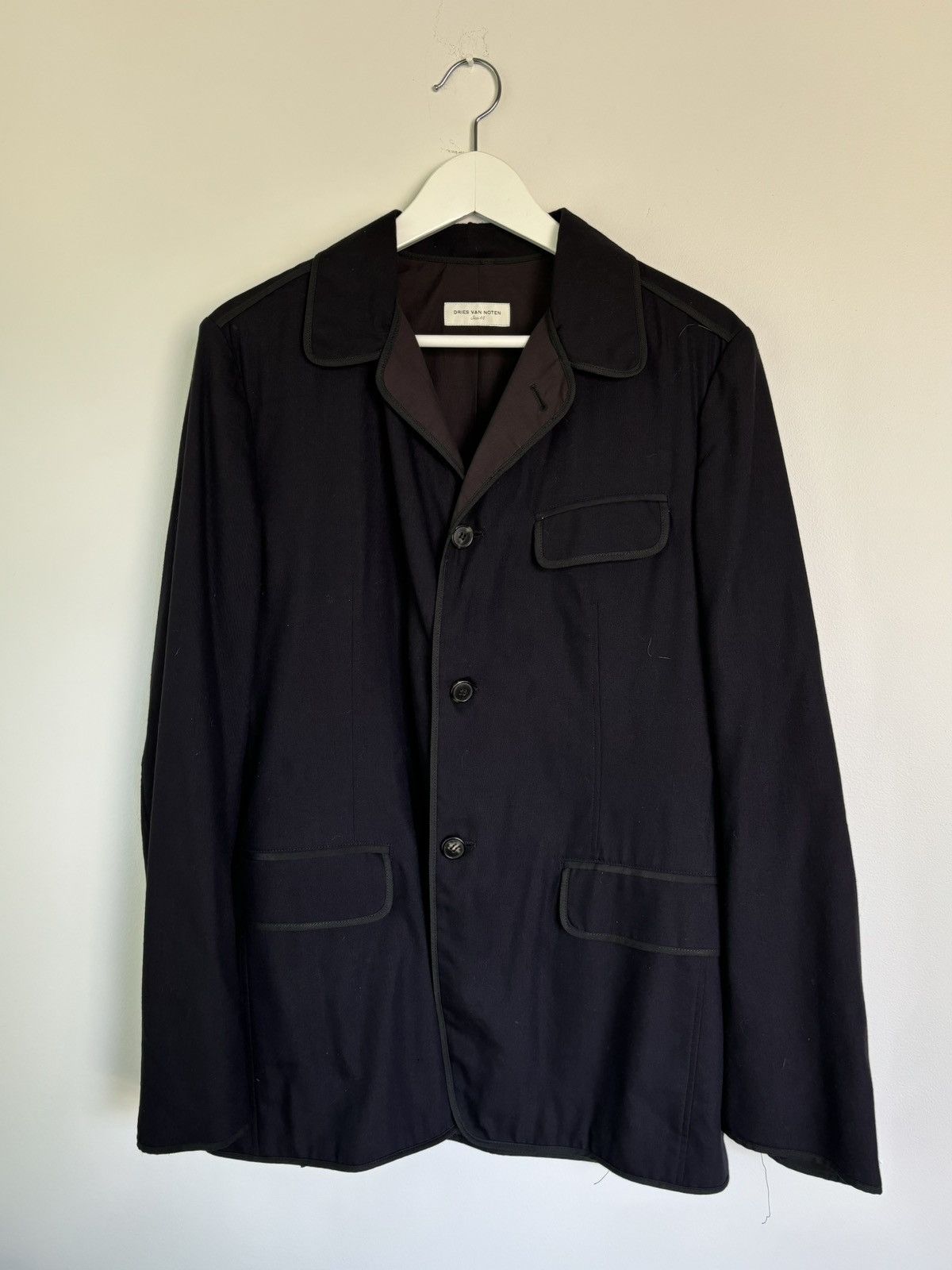 Designer × Dries Van Noten Dries Van Noten Blazer Shop Coat Chore Jacket Cashmere Silk Size 48S - 4 Thumbnail