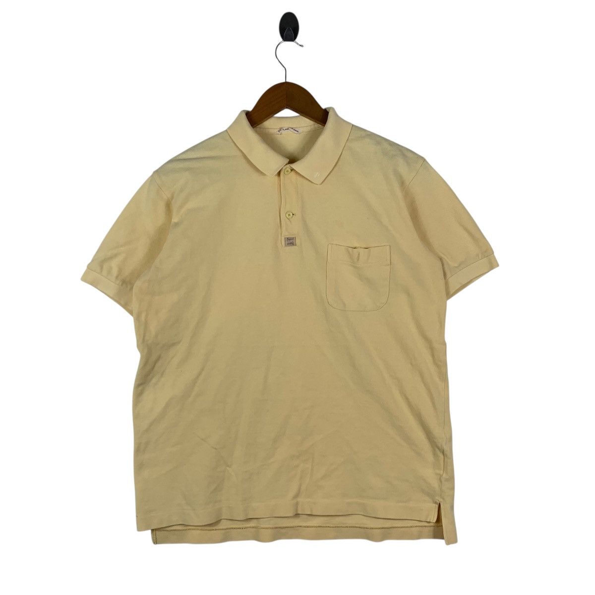 Vintage PAPAS Maniere De Heming Yellow Collar Plain TShirt Size US L / EU 52-54 / 3 - 1 Thumbnail