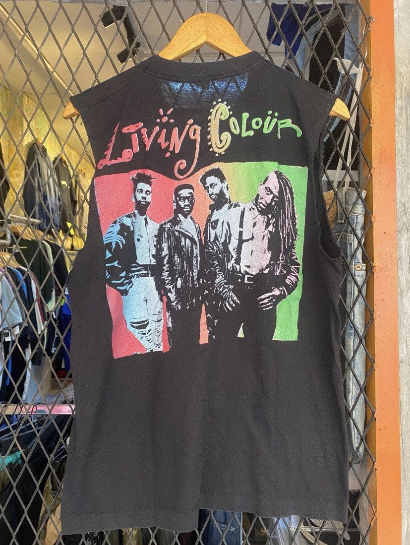 Band Tees Vtg 80s Living Colour Graphic Lineup Band T shirt Size US L / EU 52-54 / 3 - 2 Thumbnail