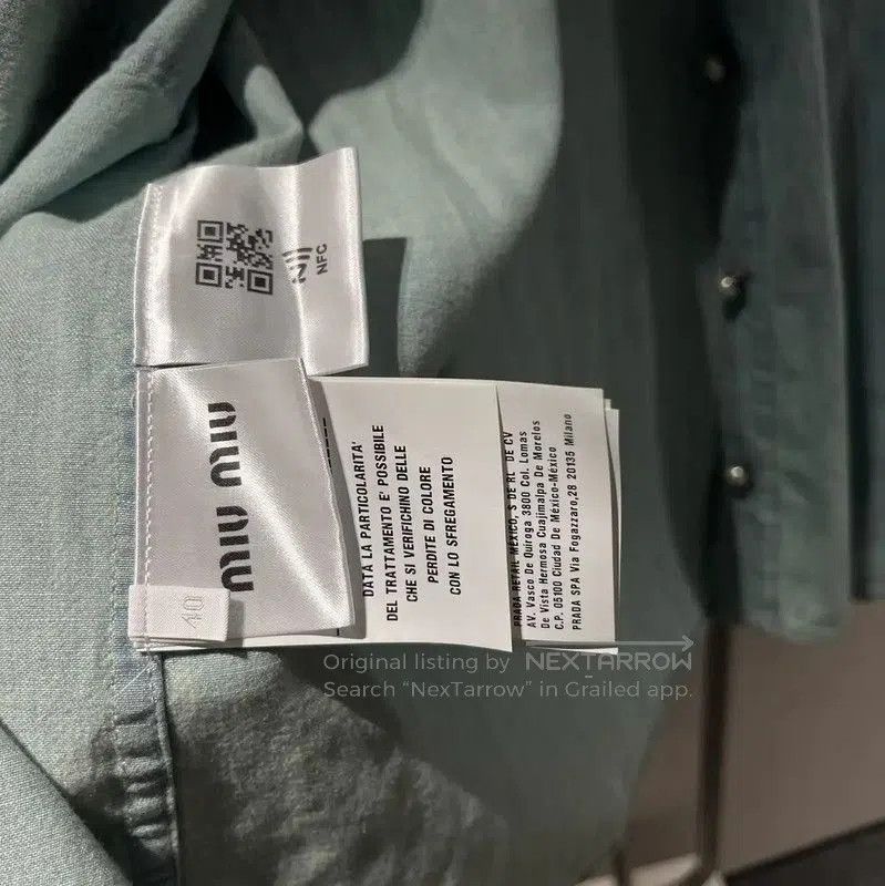 Miu Miu Miu Miu Summer Blue Cotton Blend Short Sleeve Shirt . Size S / US 4 / IT 40 - 5 Thumbnail