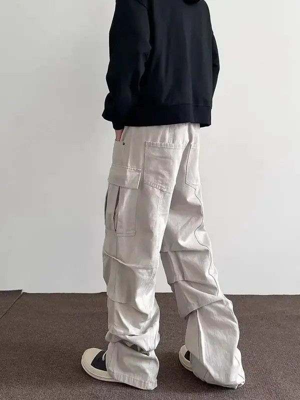 Jean VIBE High Street Hip Hop Y2K Pleated Micro Flare Trousers Size US 30 / EU 46 - 4 Thumbnail