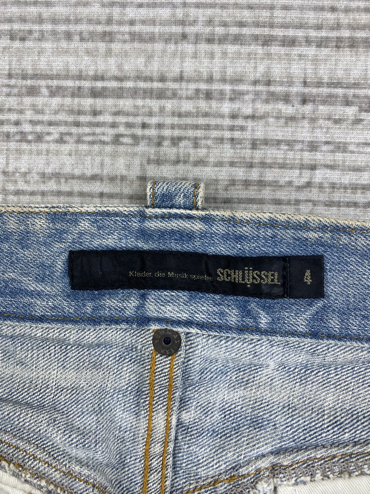 Schlussel × Vintage Vintage Flared Schlussel Distressed Blue Denim Pants Size 32" / US 10 / IT 46 - 14 Thumbnail