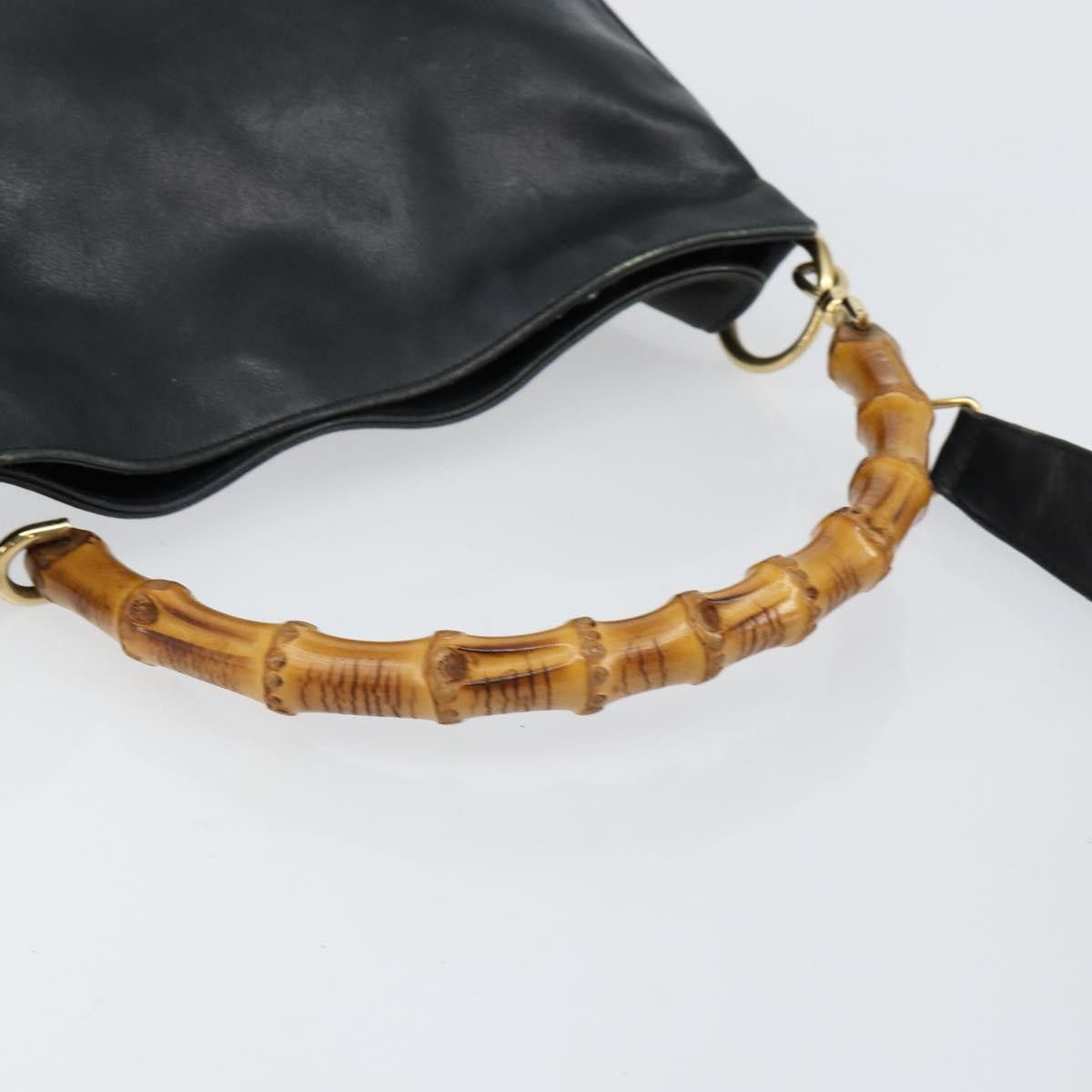 Gucci GUCCI Bamboo Handbag Leather Black Gold 001 2123 001 2123 Size ONE SIZE - 7 Thumbnail
