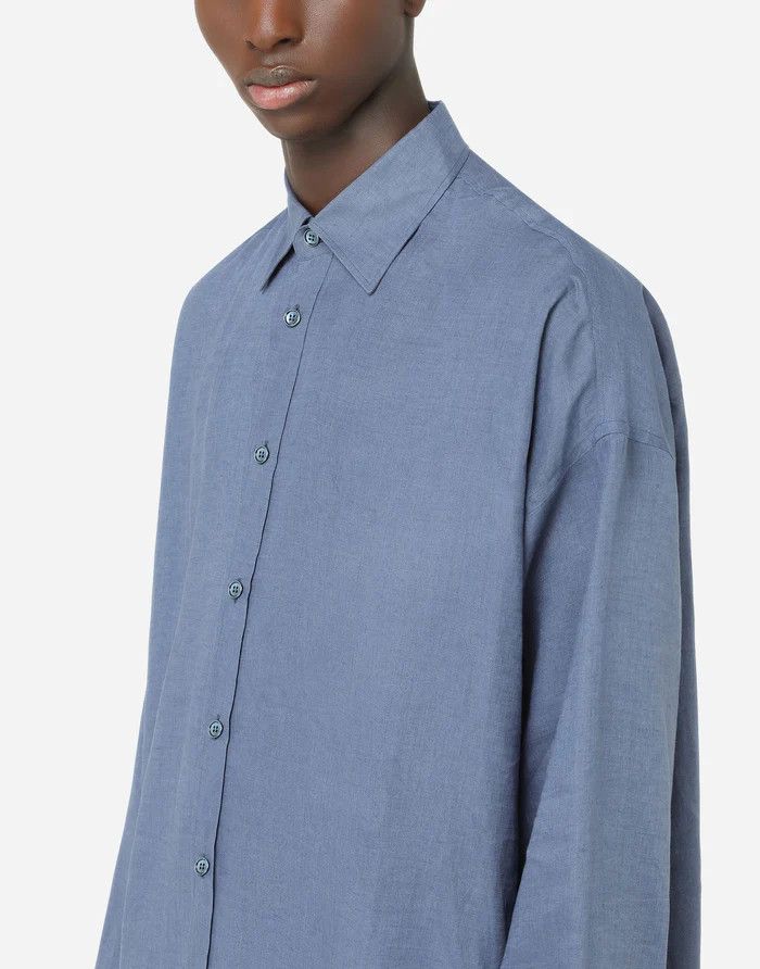 Dolce & Gabbana o1y0125 Linen Shirt in Slate Blue Size US S / EU 44-46 / 1 - 4 Thumbnail