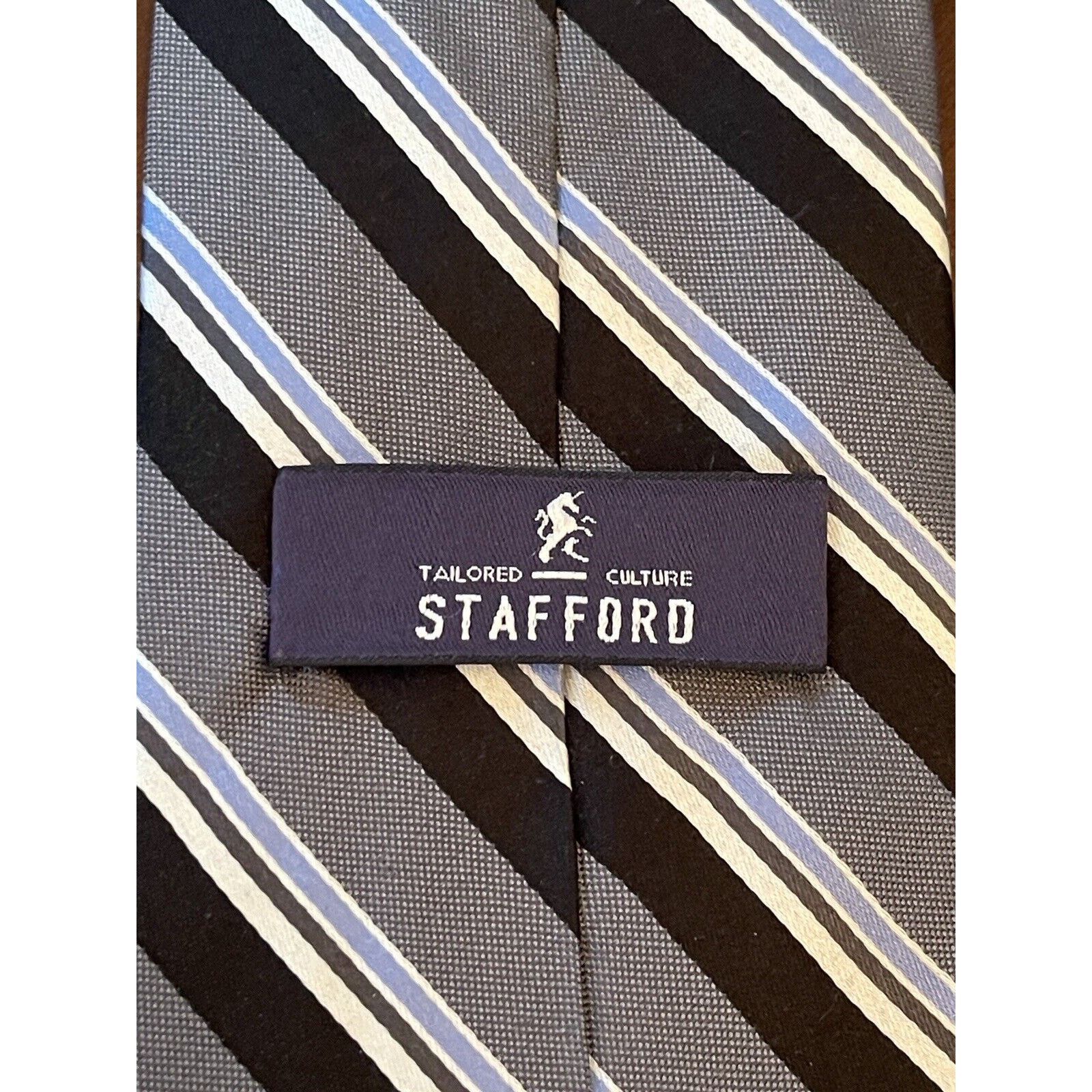 Stafford Stafford Black Gray Blue HandMade 100% Silk Made in China XL Size ONE SIZE - 8 Thumbnail