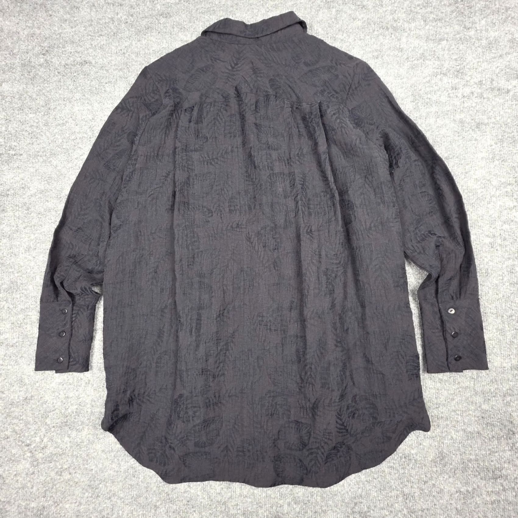 Vintage GERSHON BRAM Alice Shirt Women's Large Black Button Up Textured Knit Viscose NWT Size L / US 10 / IT 46 - 3 Thumbnail