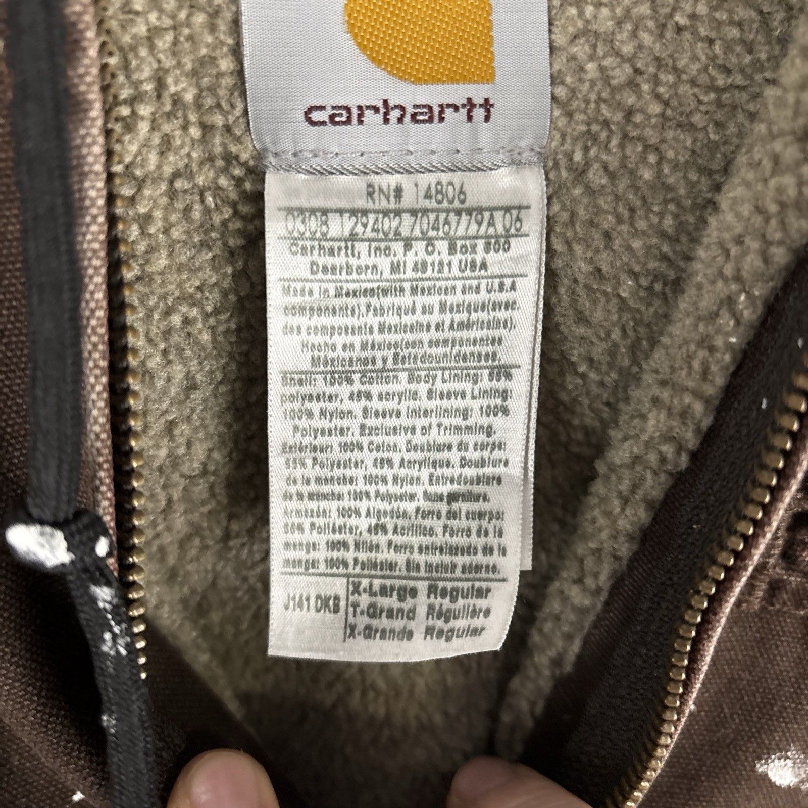 Carhartt Carhartt J141 DKB Brown Sherpa Lined Jacket Coat Size US XL / EU 56 / 4 - 5 Thumbnail