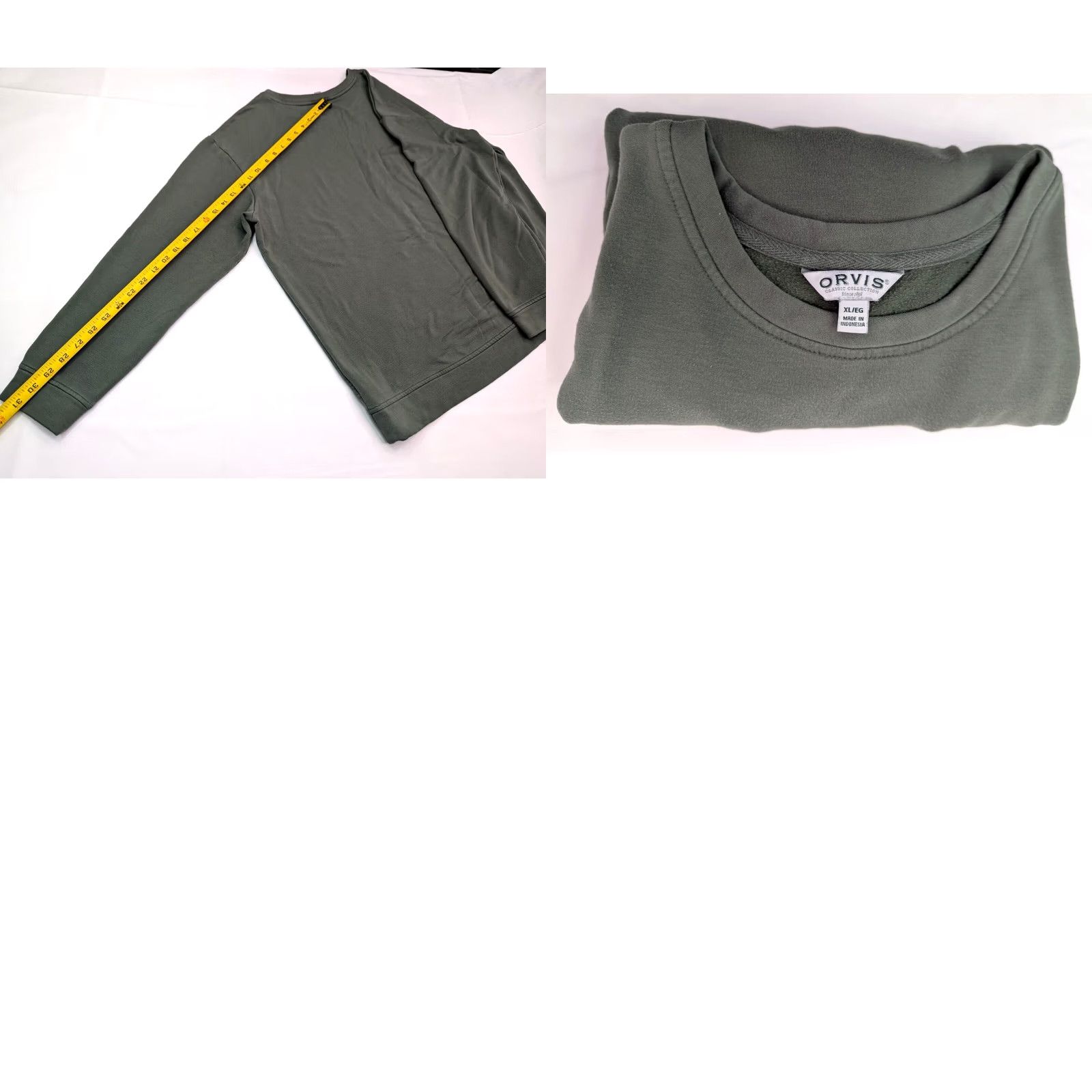Orvis Orvis Lightweight Modal Blend Crew Neck Pullover Sweatshirt, Men XL Green Regular Fit, Solid Pattern Merlot? Size US XL / EU 56 / 4 - 9 Thumbnail