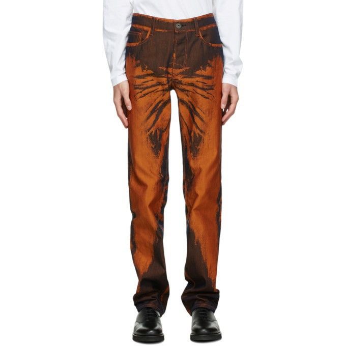 Issey Miyake Issey Miyake Men Orange Slim Triangle Jeans Size US 34 / EU 50 - 3 Thumbnail