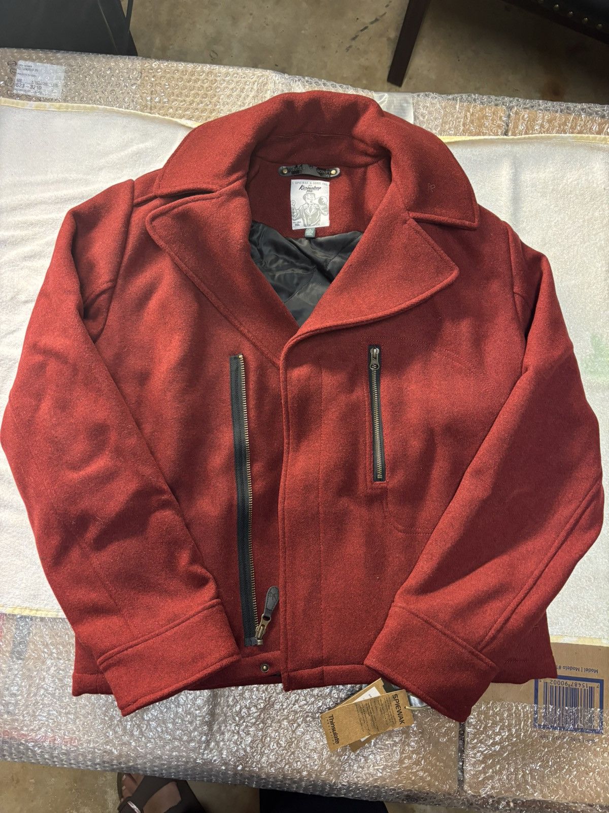 I. Spiewak And Sons Spiewak X Karmaloop Wool PeacoatJacket – Red – Size L Size US L / EU 52-54 / 3 - 1 Thumbnail