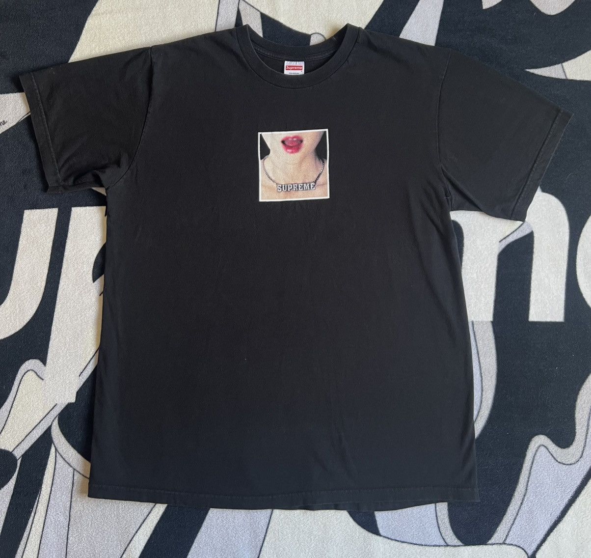 Streetwear × Supreme × Vintage SS18 Supreme Necklace Tee - Black 