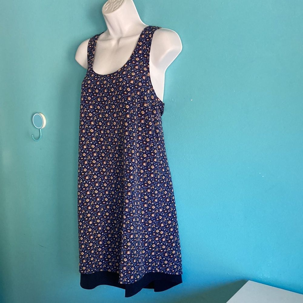 Tory Burch Tori Burch Womens Size XS Blue Floral Silk Mini Sheath Dress Size XS / US 0-2 / IT 36-38 - 10 Thumbnail