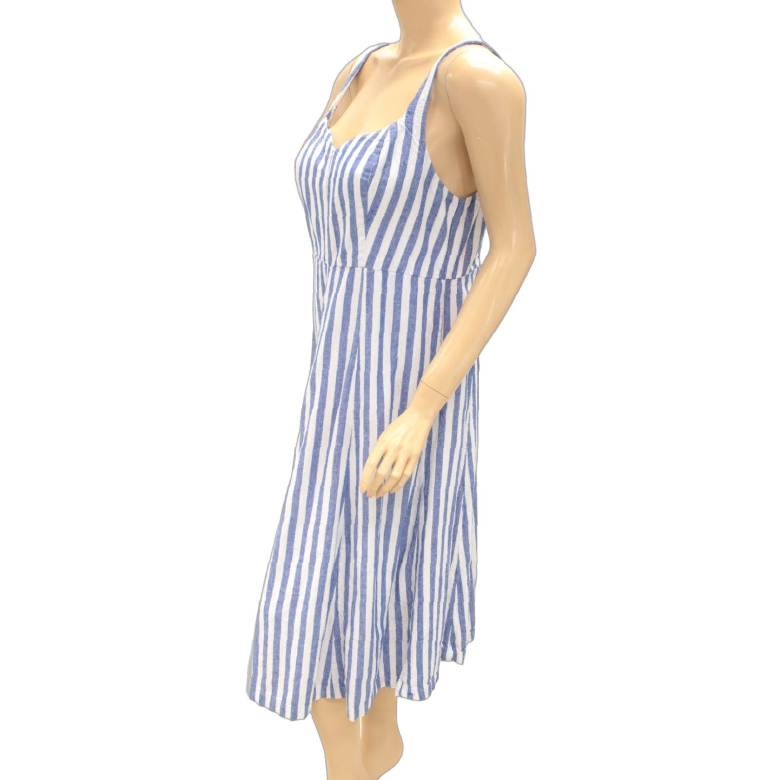 Old Navy VINTAGE Old Navy Fit & Flare Linen Blend Sun Midi Dress XL Striped  Beach Summer Resort | Grailed