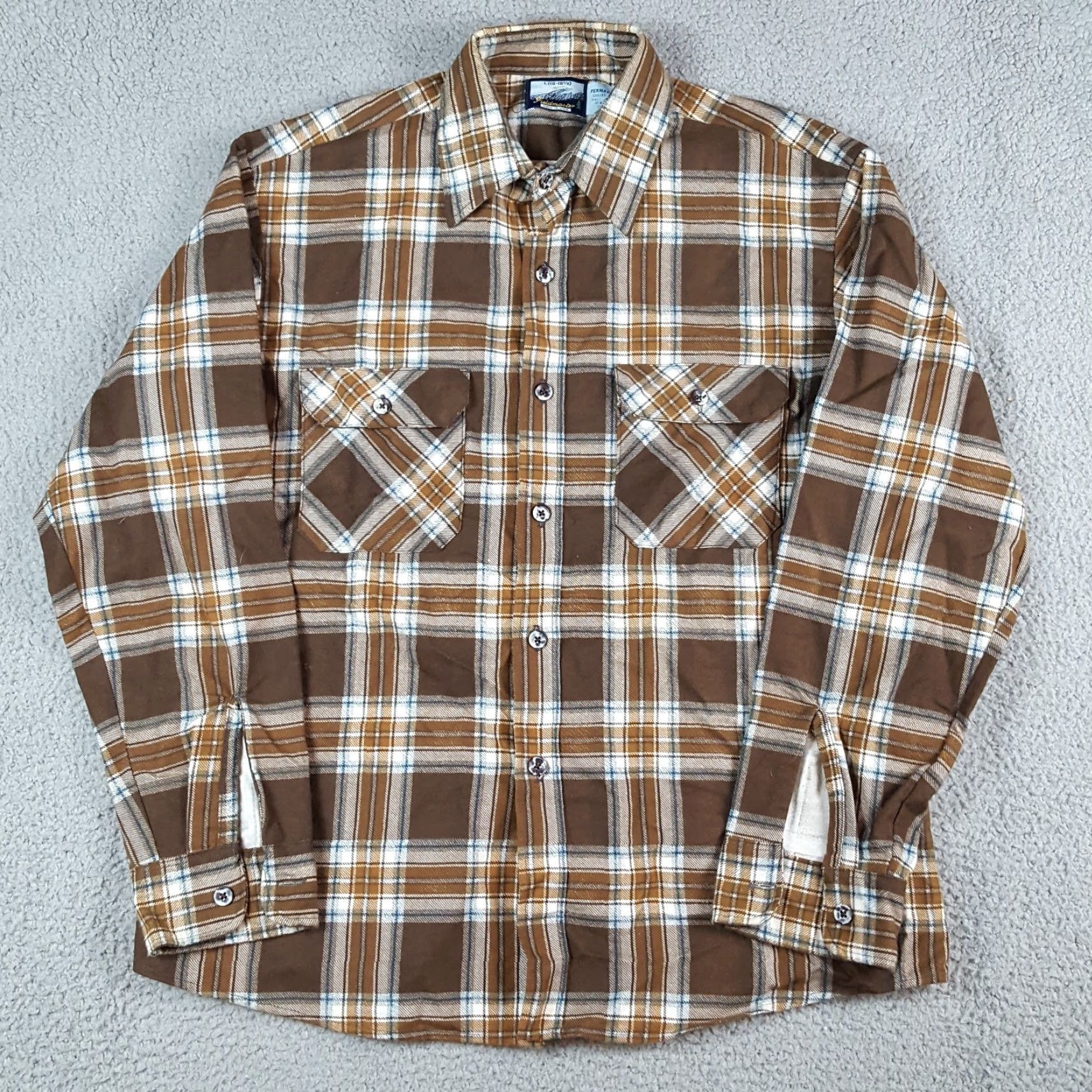 Vintage VINTAGE Fieldmaster Button-Up Shirt Brown Plaid Flannel Men's L Western Cowboy Workwear 80s 90s Casual Size US L / EU 52-54 / 3 - 2 Thumbnail