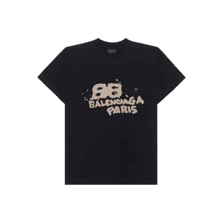 Balenciaga Balenciaga Black Short Sleeve Logo T-Shirt 0079-2507 Size S / US 4 / IT 40 - 1 Thumbnail