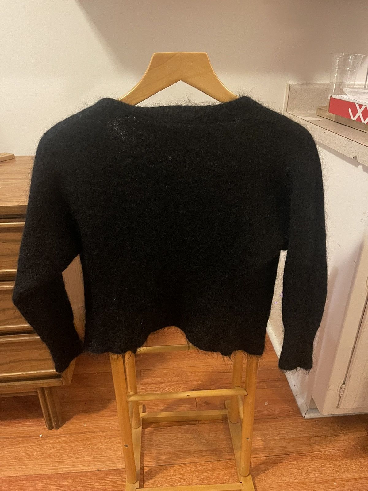 Free People Free People Black Fuzzy Knit Cardigan Sweater - Size L Size US L / EU 52-54 / 3 - 2 Thumbnail