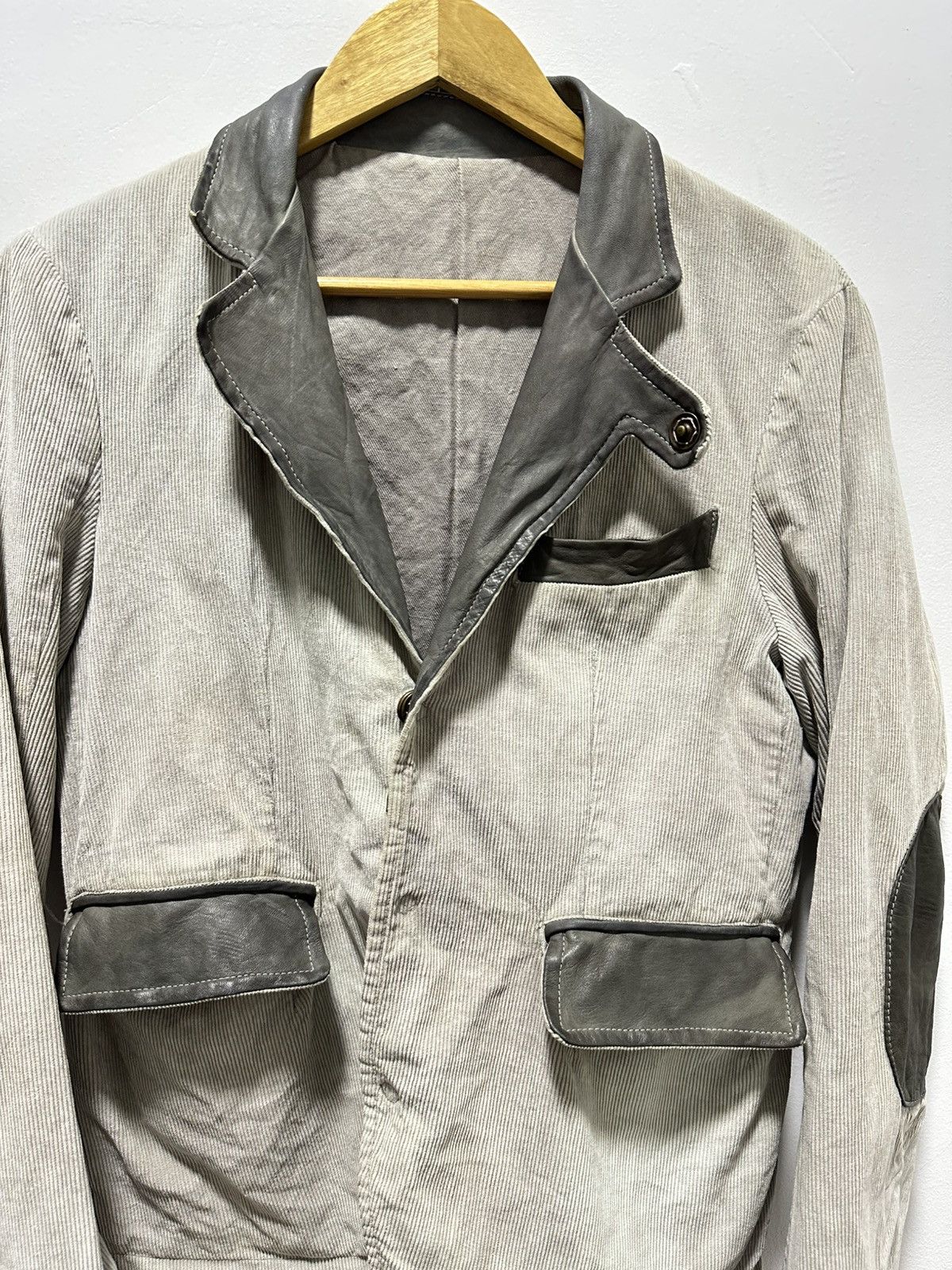 Giorgio Brato Giorgio Brato Corduroy Jacket With Leather Detailing Trim Size US M / EU 48-50 / 2 - 3 Thumbnail