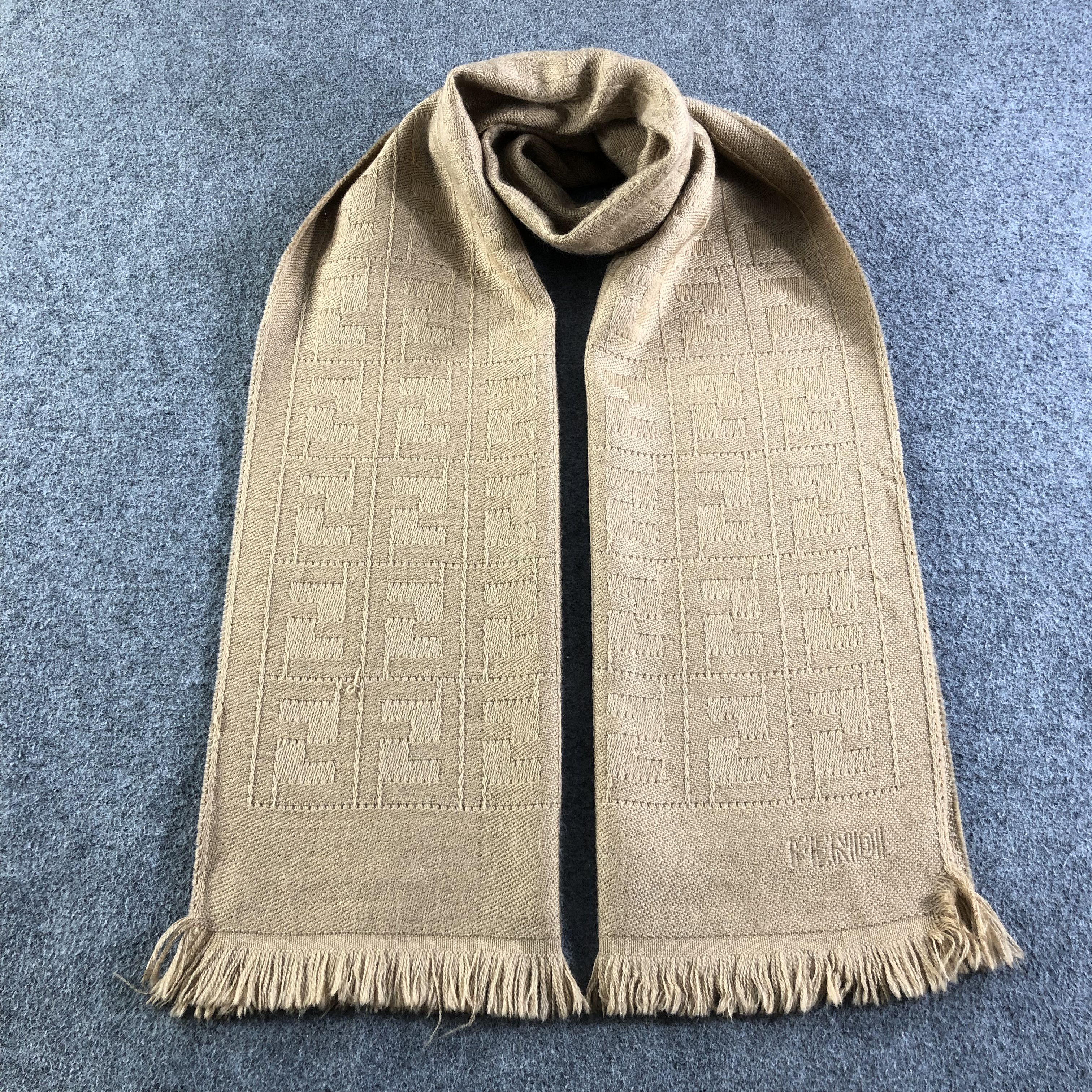 Vintage Fendi Full Print Monogram Wool Scarf Muffler V1723 Size ONE SIZE - 1 Thumbnail