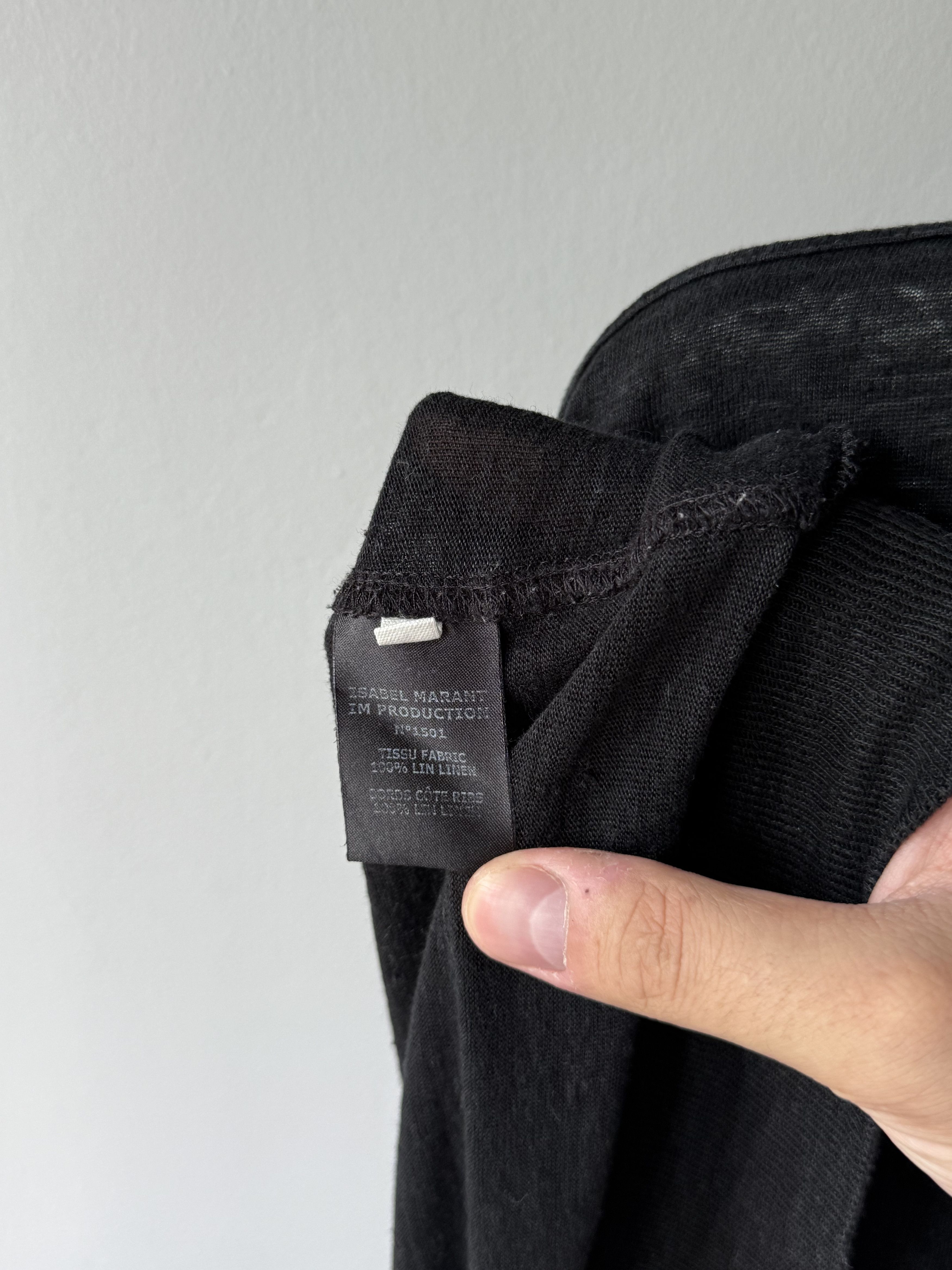 Isabel Marant Etoile Isabel Marant Etoile Black 100% Linen Long Sleeve T-Shirt Size M / US 6-8 / IT 42-44 - 11 Thumbnail