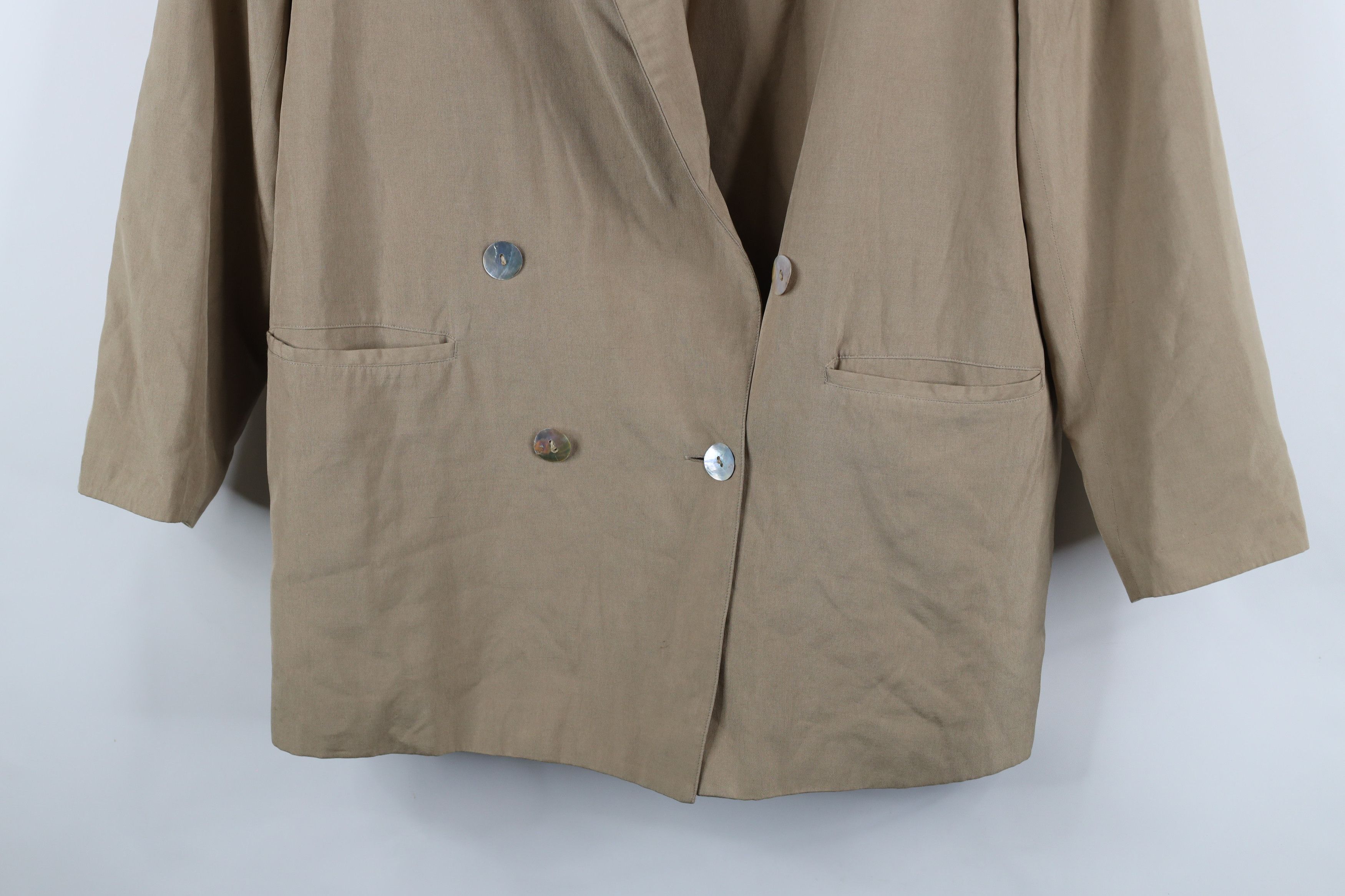 Vintage Vintage 90s Streetwear Silk Double Breasted Blazer Jacket Size S / US 4 / IT 40 - 3 Thumbnail