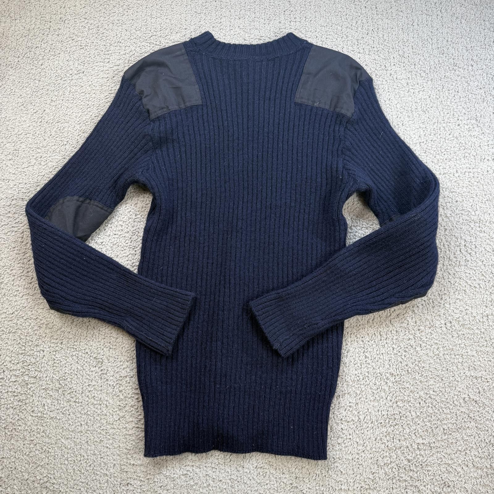 Other Vintage British Commando Wool Sweater Navy Military Ribbed Size S / US 4 / IT 40 - 2 Thumbnail