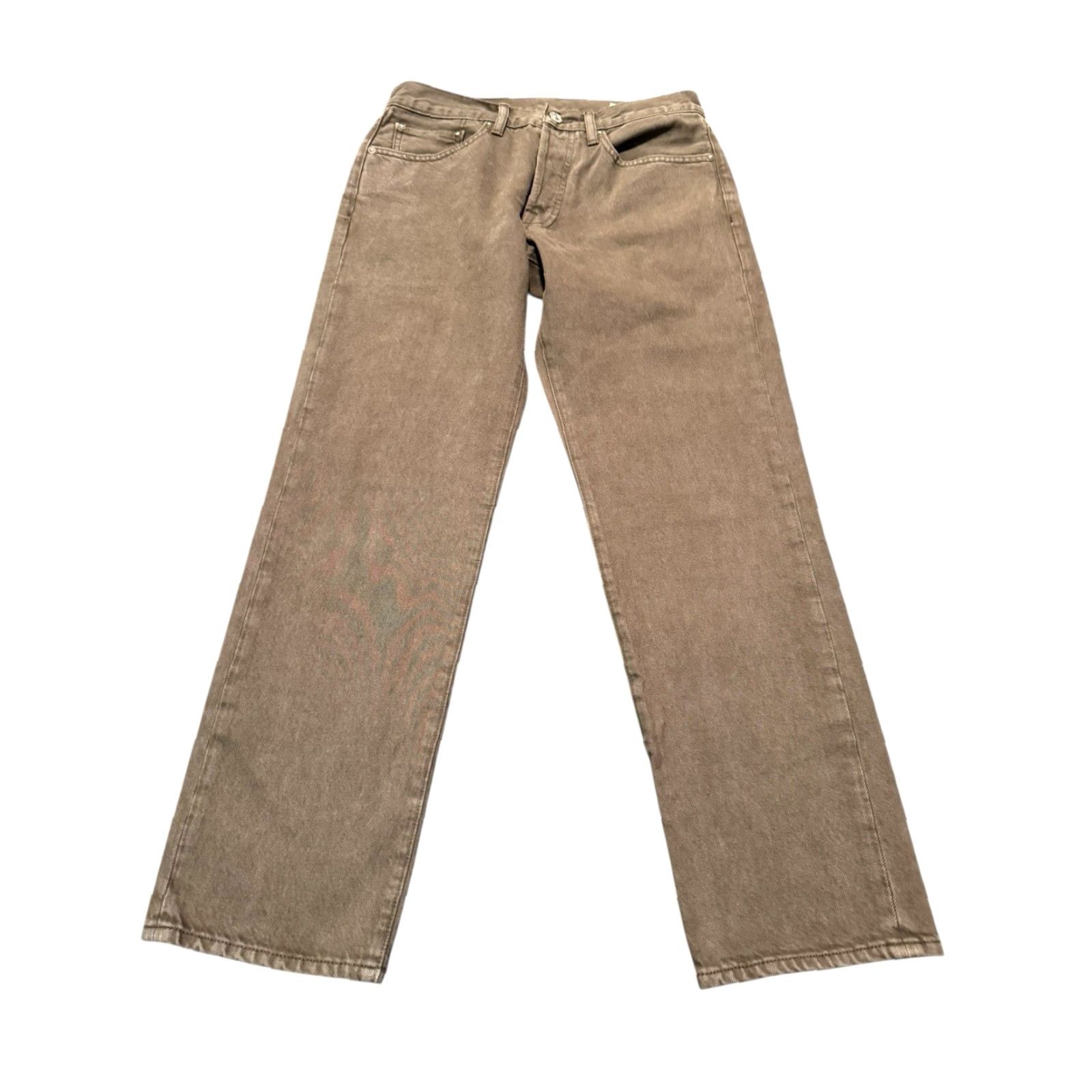 AYR AYR The Normie Mens Jeans 30 x 30 Dusty Khaki Button Fly Straight Made In USA Size US 30 / EU 46 - 2 Thumbnail