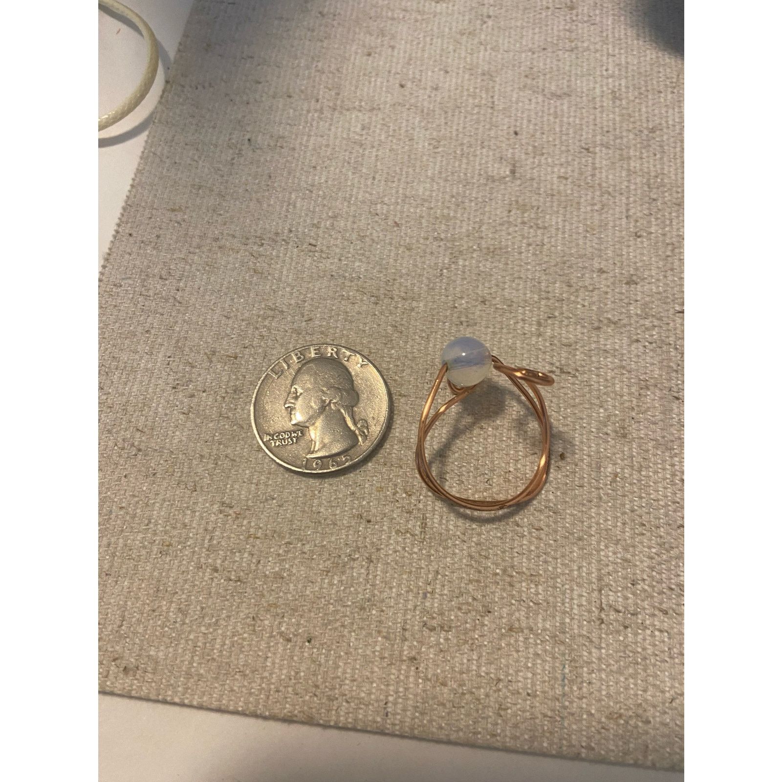 Handmade wire wrapped ring adjustable rose gold tone Size ONE SIZE - 3 Thumbnail