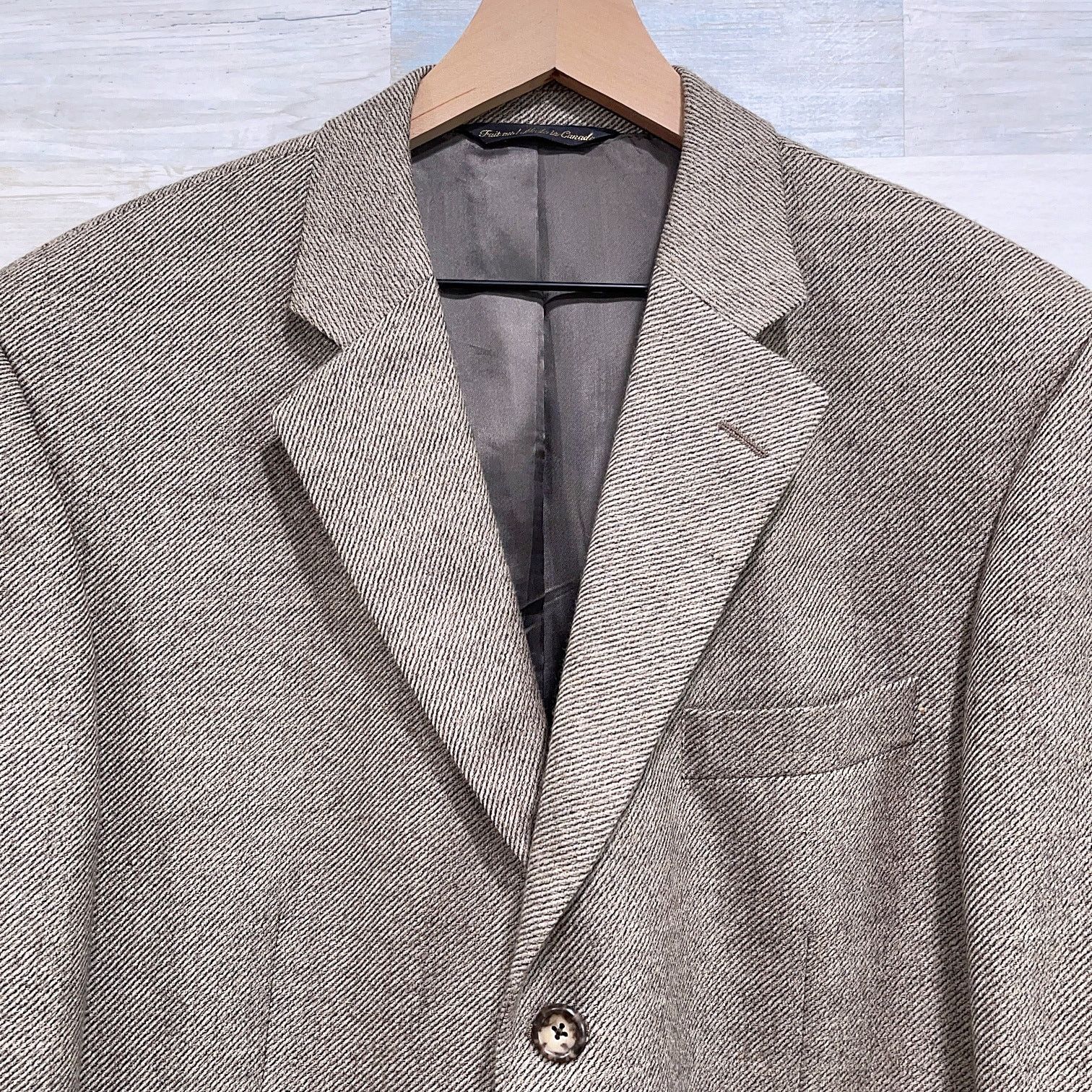 Jack Victor Jack Victor Tweed Wool Sport Coat Jacket Taupe Brown Two 42R Size 42R - 2 Thumbnail