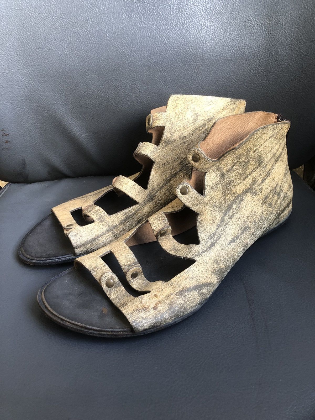 CYDWOQ Cywoq Beige Calfskin Leather Women’s Sandals Sz 41 Made in 🇺🇸 Size US 7.5 / IT 37.5 - 1 Thumbnail
