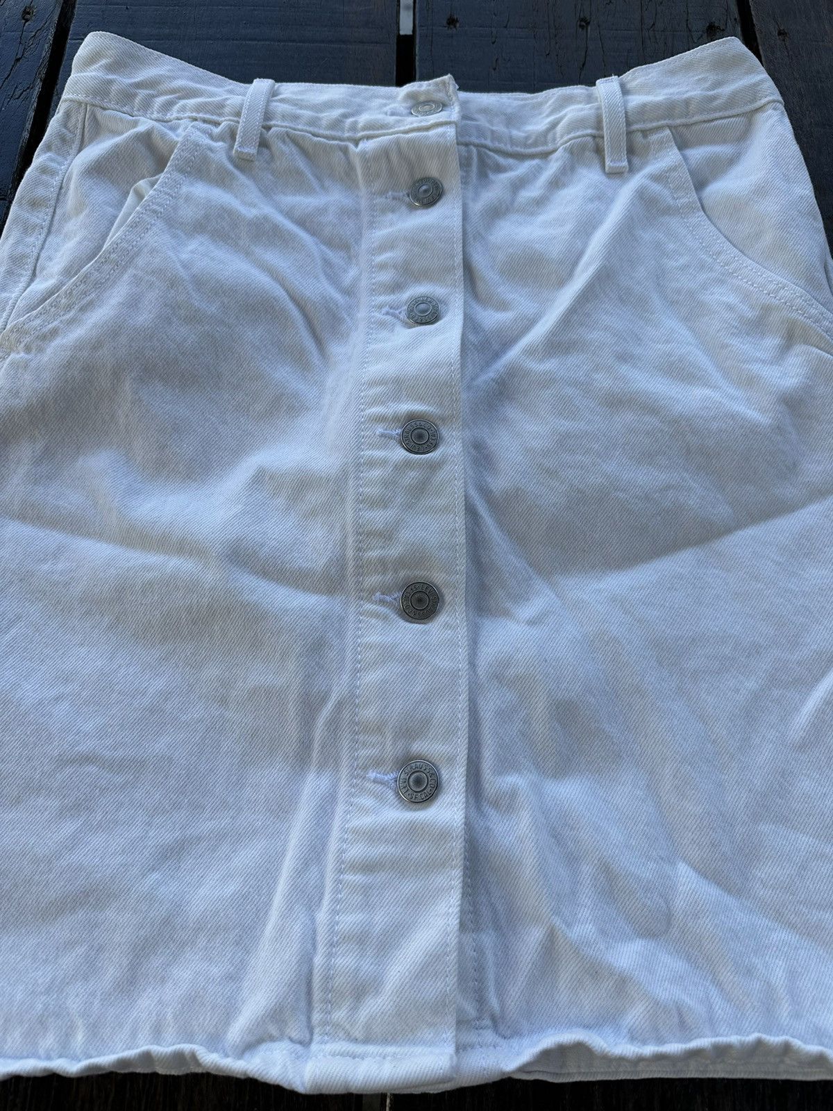 Levi's Levis white mini skirt Size 30" / US 8 / IT 44 - 3 Thumbnail