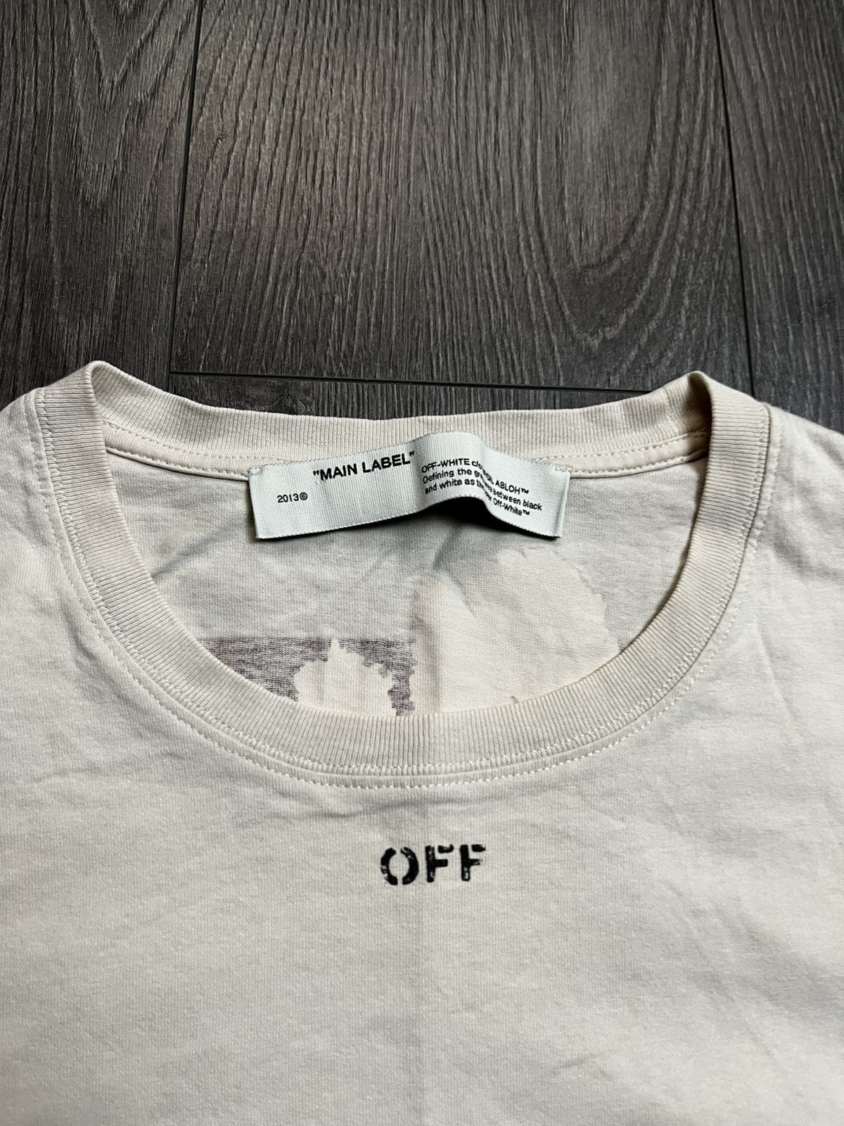 Off-White Off-White Floral Arrows Logo T-Shirt Cream/Beige Size L / US 10 / IT 46 - 7 Thumbnail