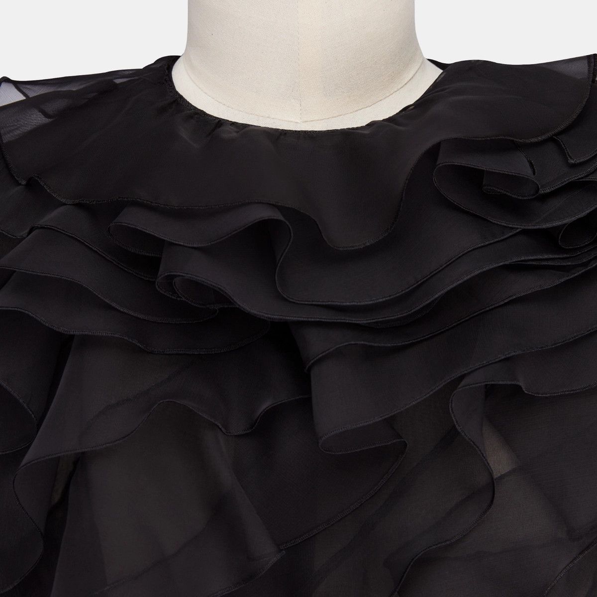 Dior o1bcso1str0225 Top with Ruffles in Black Size M / US 6-8 / IT 42-44 - 3 Thumbnail