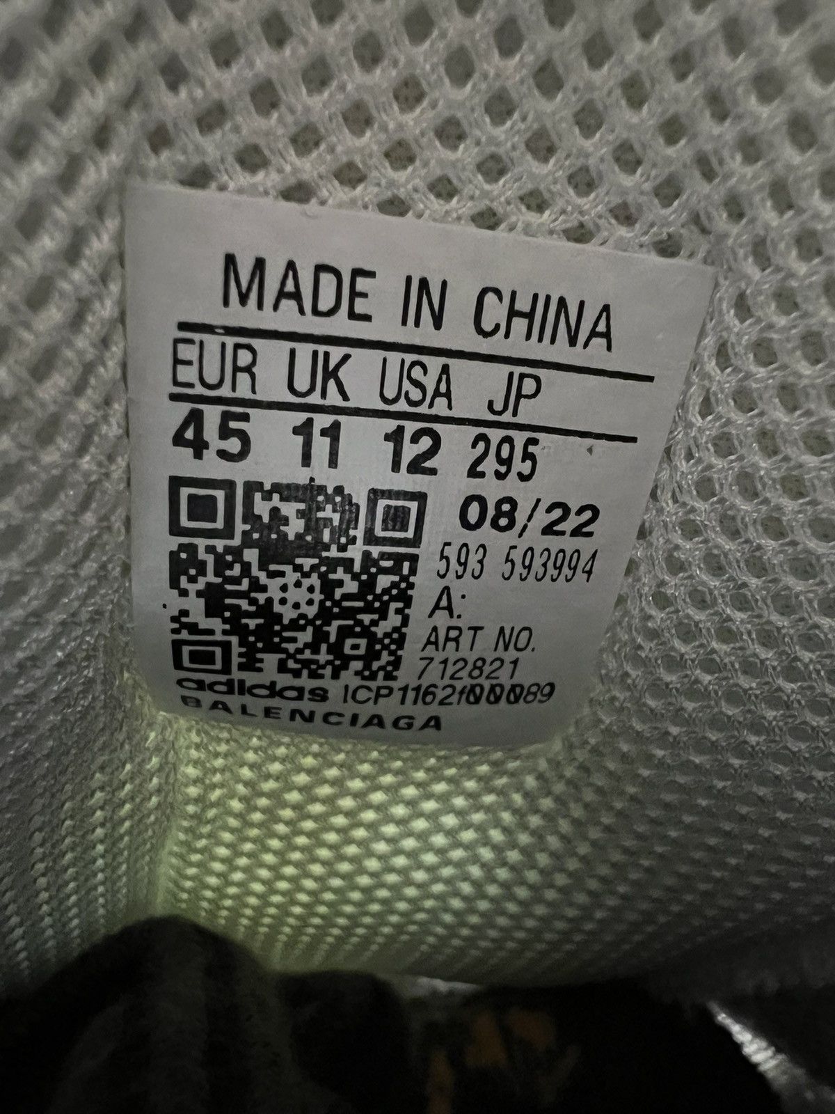 Adidas × Balenciaga Balenciaga X ADIDAS Triple S White/Black Size US 12 / EU 45 - 7 Thumbnail