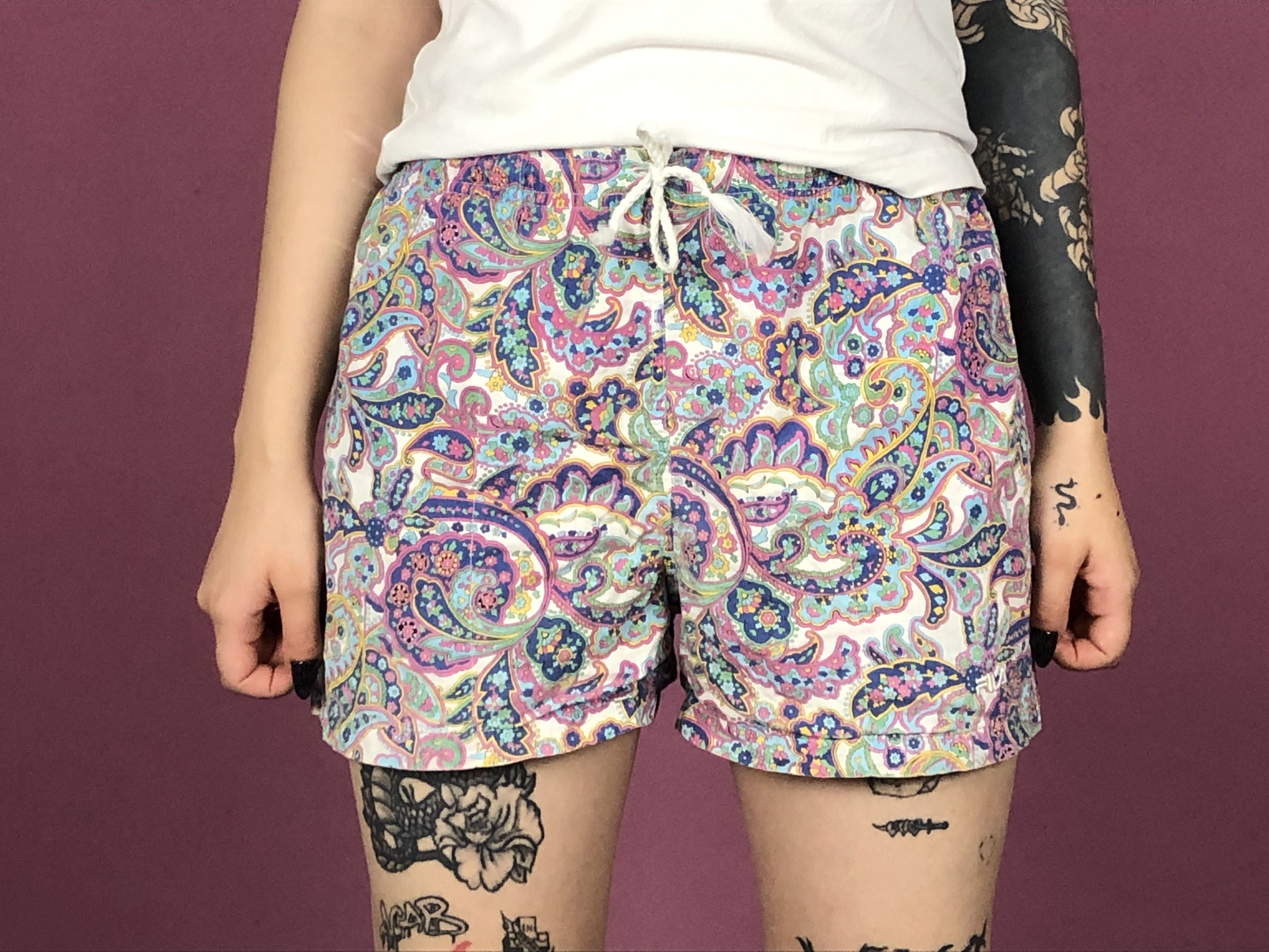 Fila × Vintage Fila Vintage Women's Paisley Pattern Shorts - XL Size 36" / US 14 / IT 50 - 2 Thumbnail