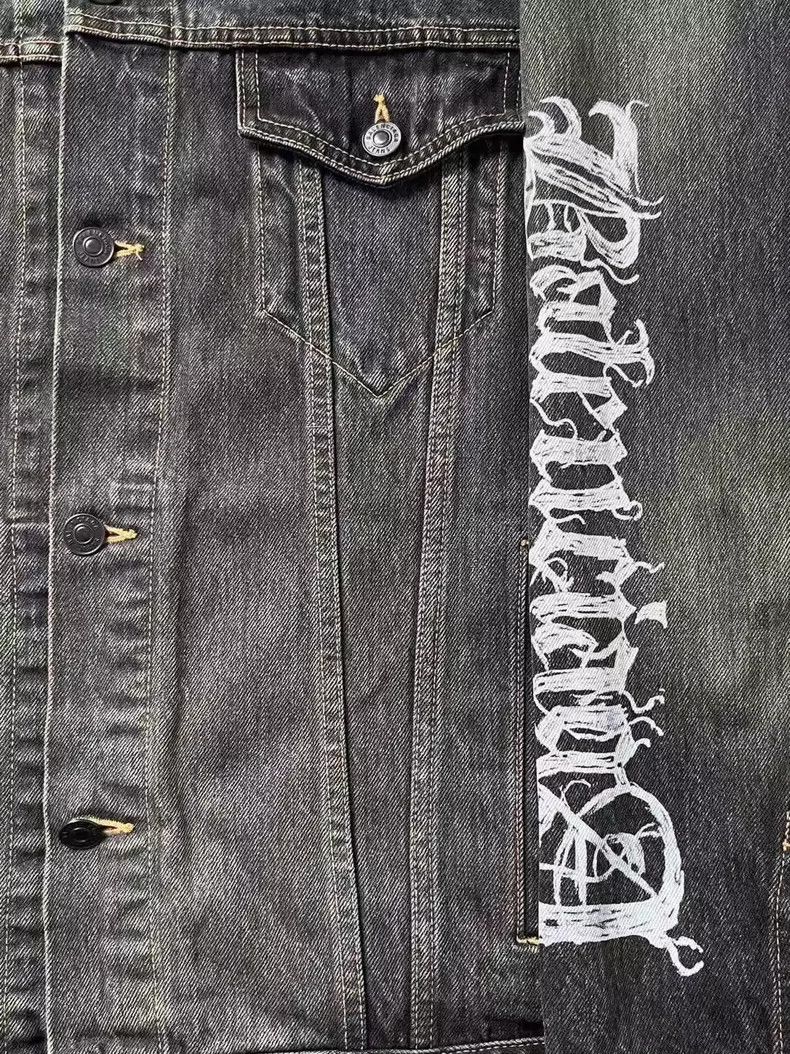 Balenciaga Balenciaga Dragon Pattern Limited Worn Denim Jacket for Ye Size US XS / EU 42 / 0 - 4 Thumbnail