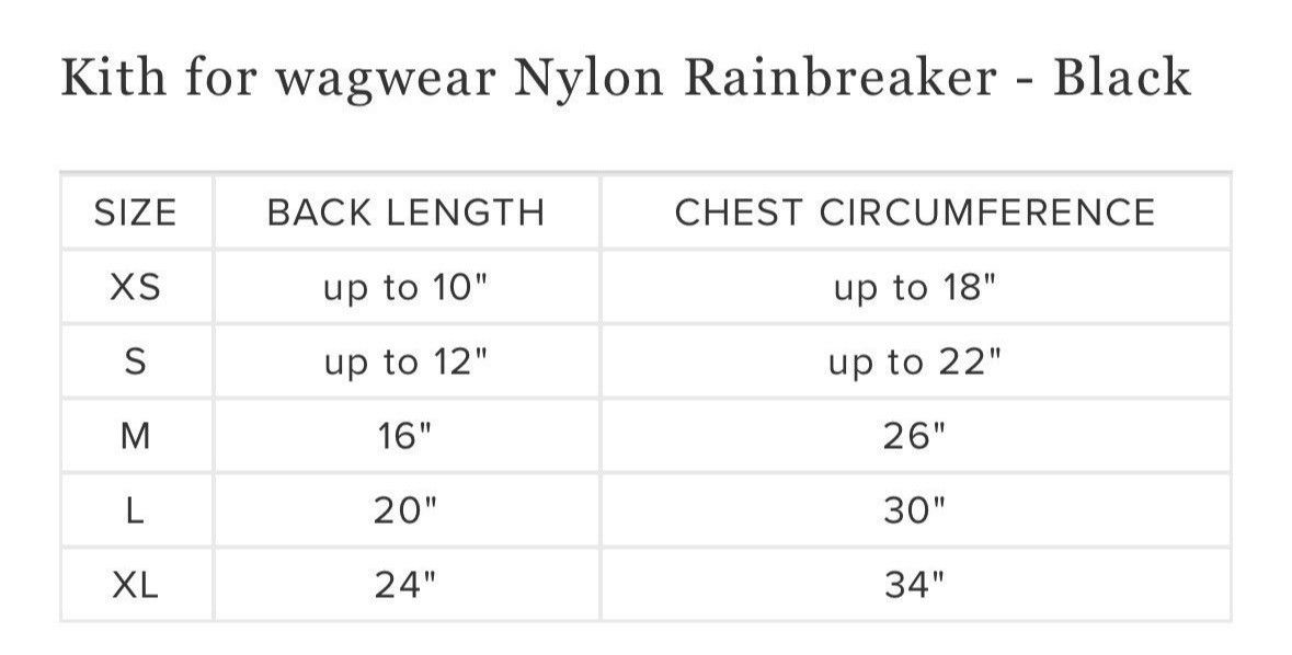 Kith Kith for wagwear Nylon Dog Rainbreaker Black (size XL/24) Size ONE SIZE - 11 Thumbnail