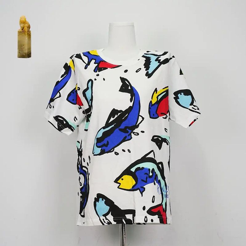 Kenzo KENZO Summer White Graphic Short Sleeve T-Shirt 0089 Size L / US 10 / IT 46 - 1 Thumbnail