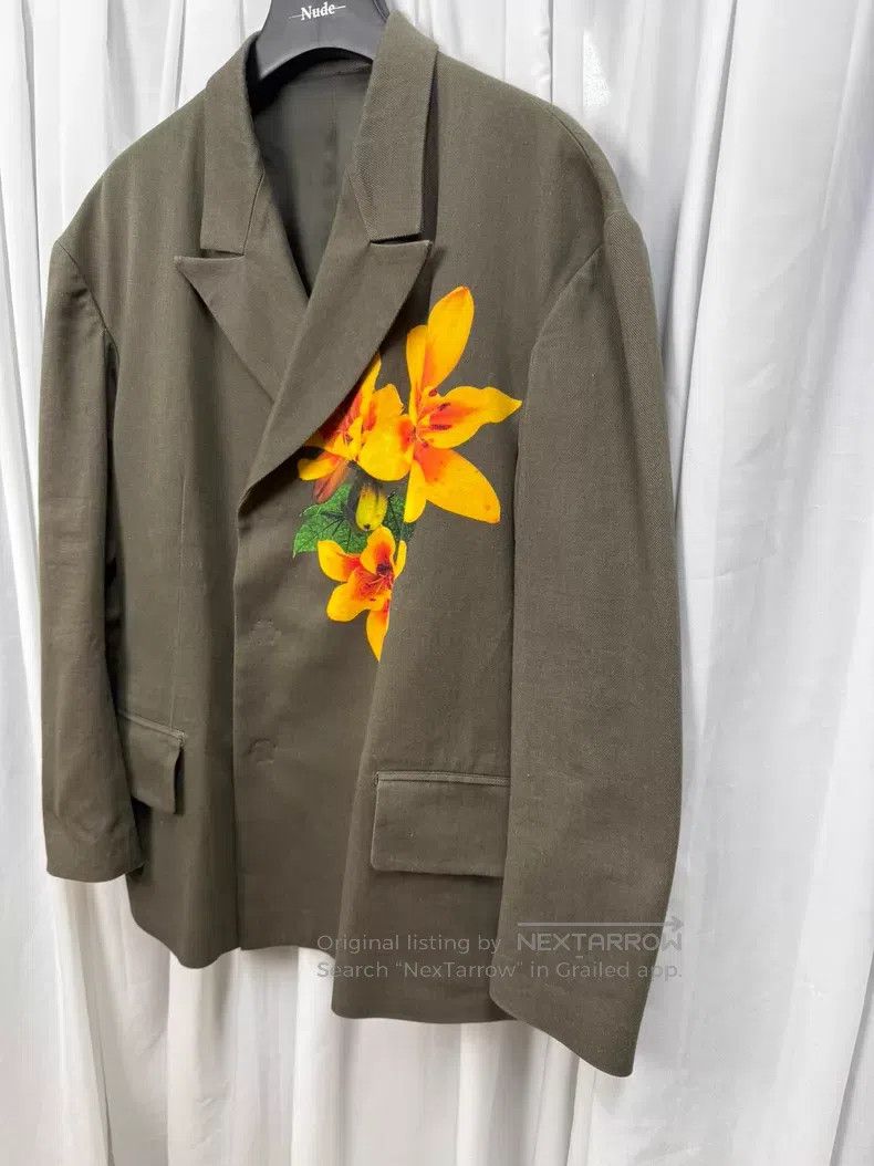 Yohji Yamamoto Yohji Yamamoto Size 2 Lily flower dye-painted blazer with f Size 38R - 2 Thumbnail