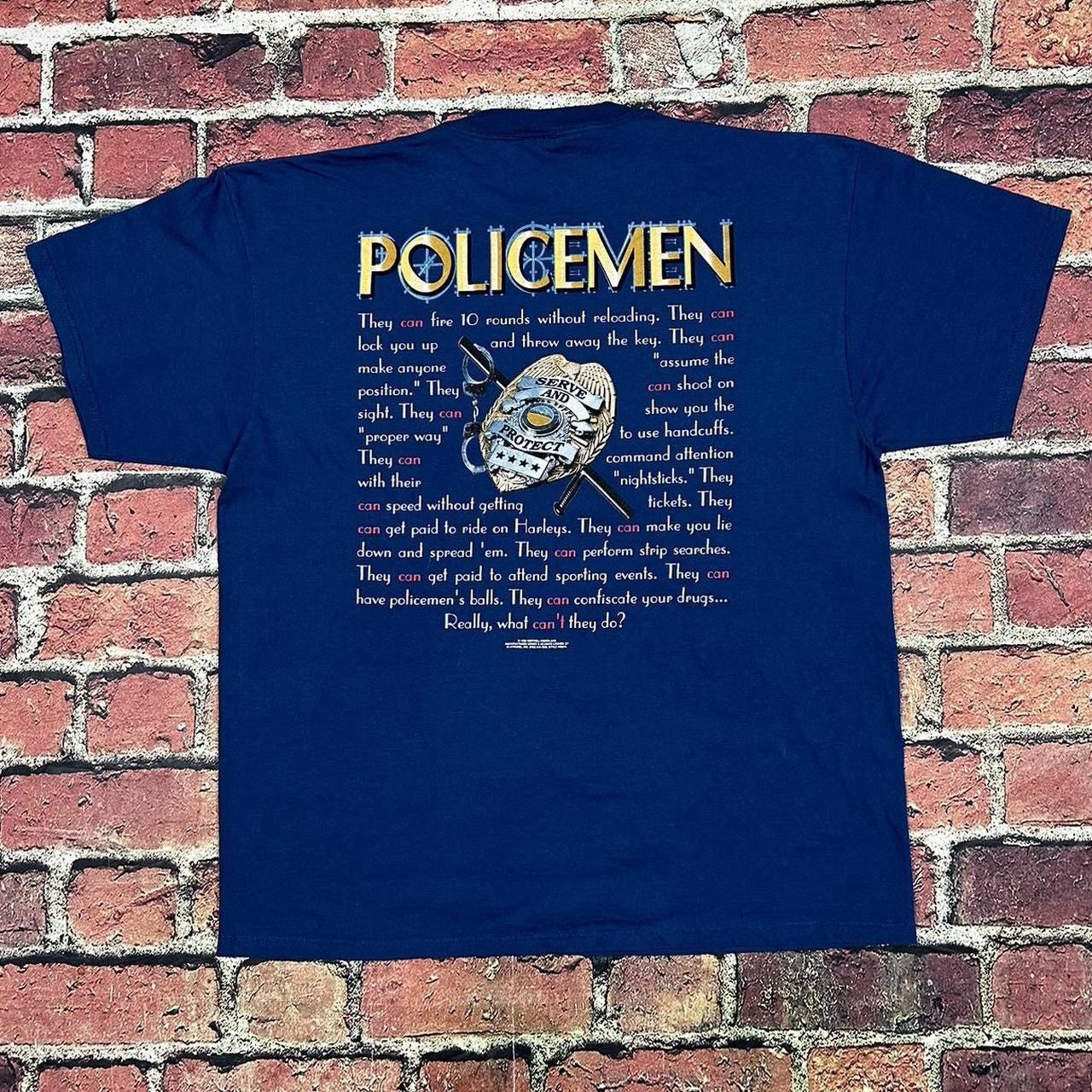 Delta Vintage 1999 Policemen T Shirt Cops Funny Humor Graphic 90s Size US XL / EU 56 / 4 - 1 Thumbnail