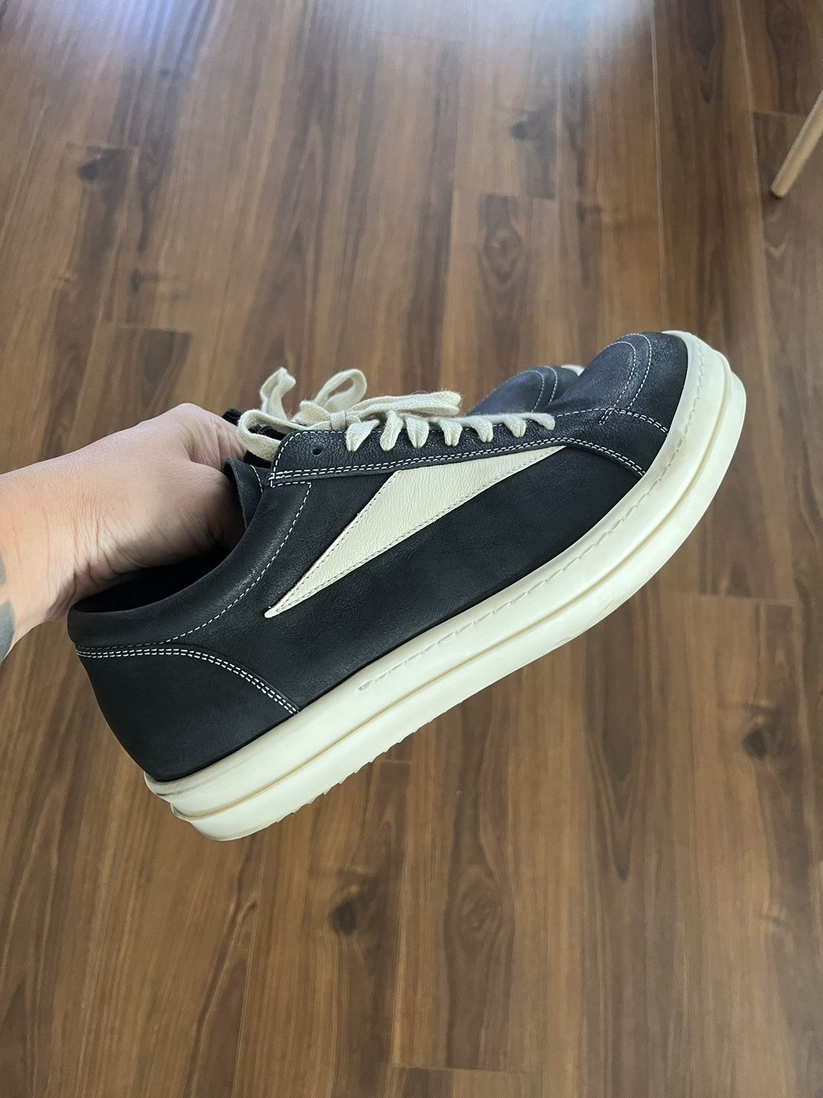 【未使用】Rick Owens HIGH VINTAGE SNEAKS 42 Rick Owens】HIGH VINTAGE SNEAKS (BLACK×WHITE) | AYIN