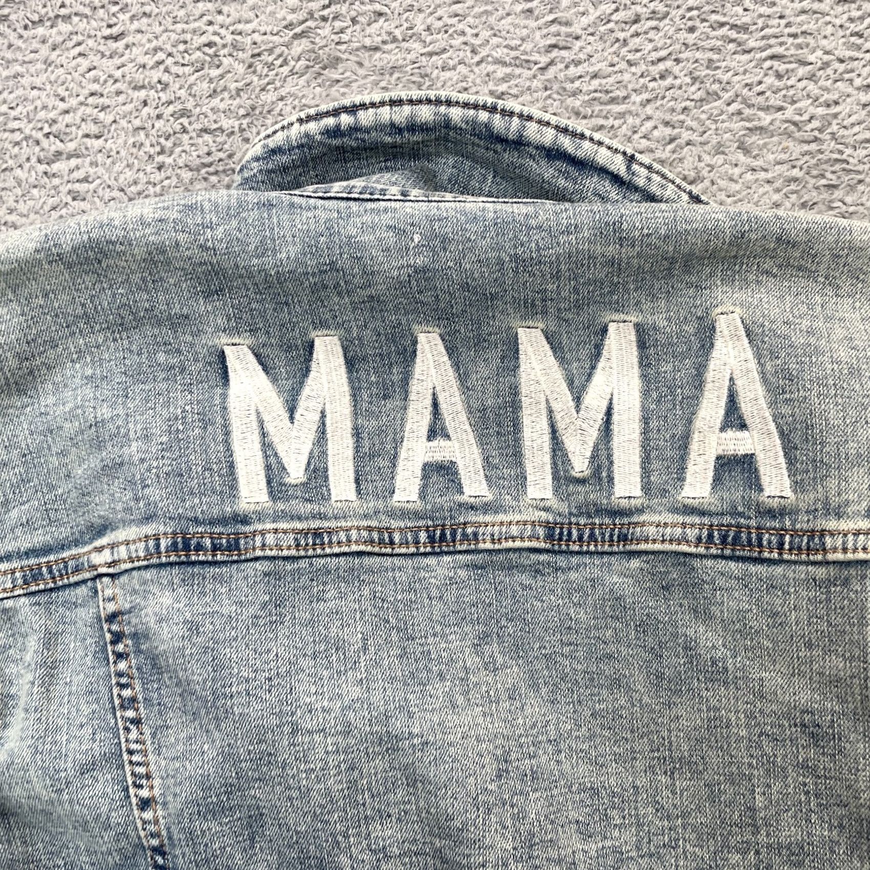 Denime Mama Jacket Womens Medium Blue Sonoma Denim Trucker Coat Embroidered Mom Size M / US 6-8 / IT 42-44 - 5 Thumbnail