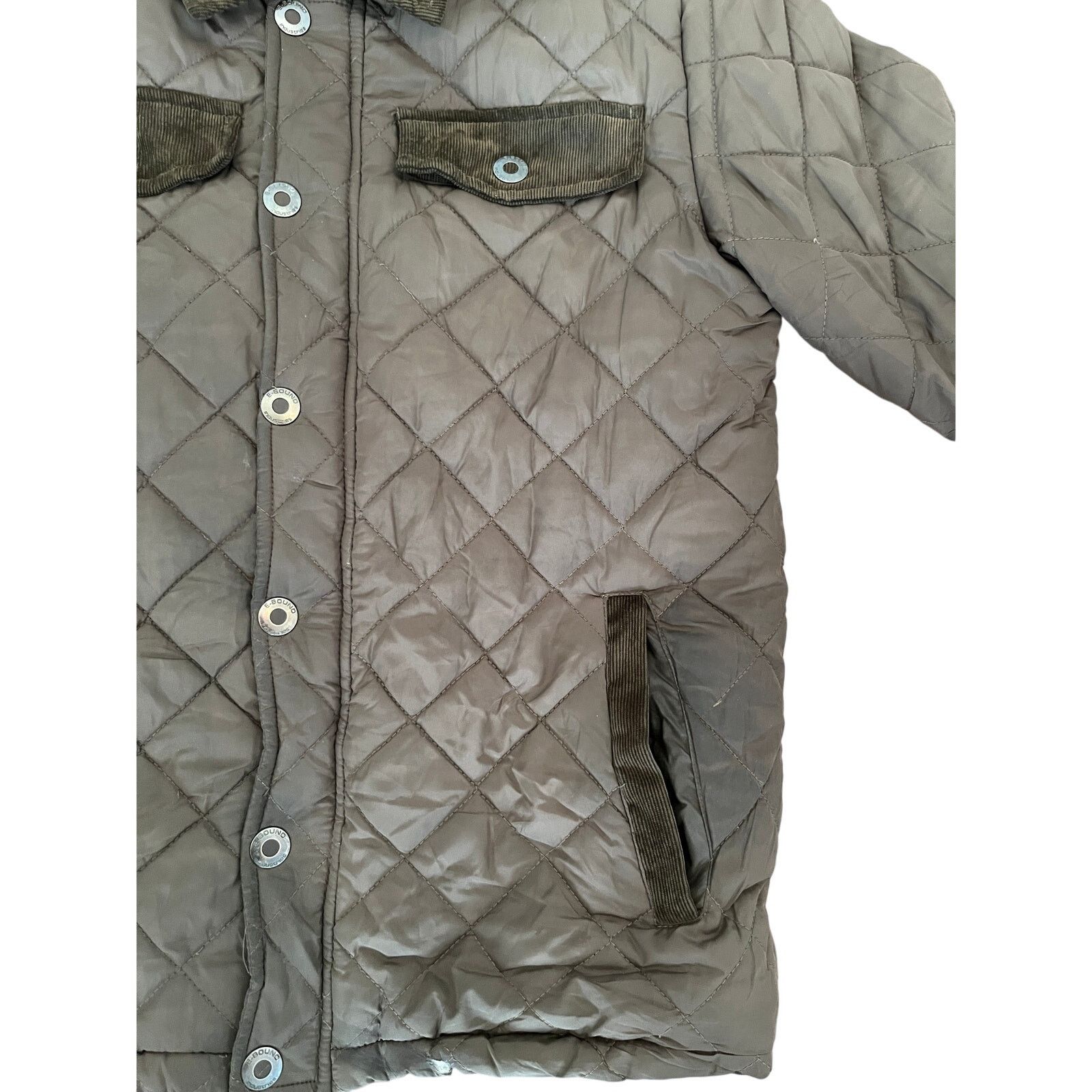 Vintage E-Bound Earthbound Green Quilted Barn Jacket Corduroy Small Size S / US 4 / IT 40 - 3 Thumbnail