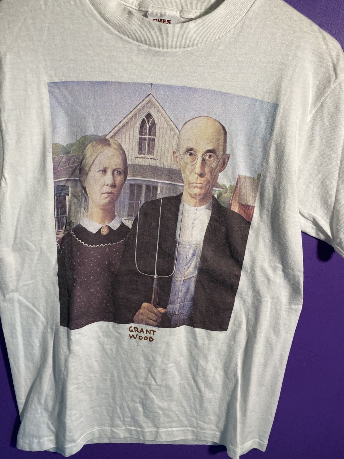 Arts & Science Vintage 90s Grant wood american gothic art tee Size US M / EU 48-50 / 2 - 3 Thumbnail