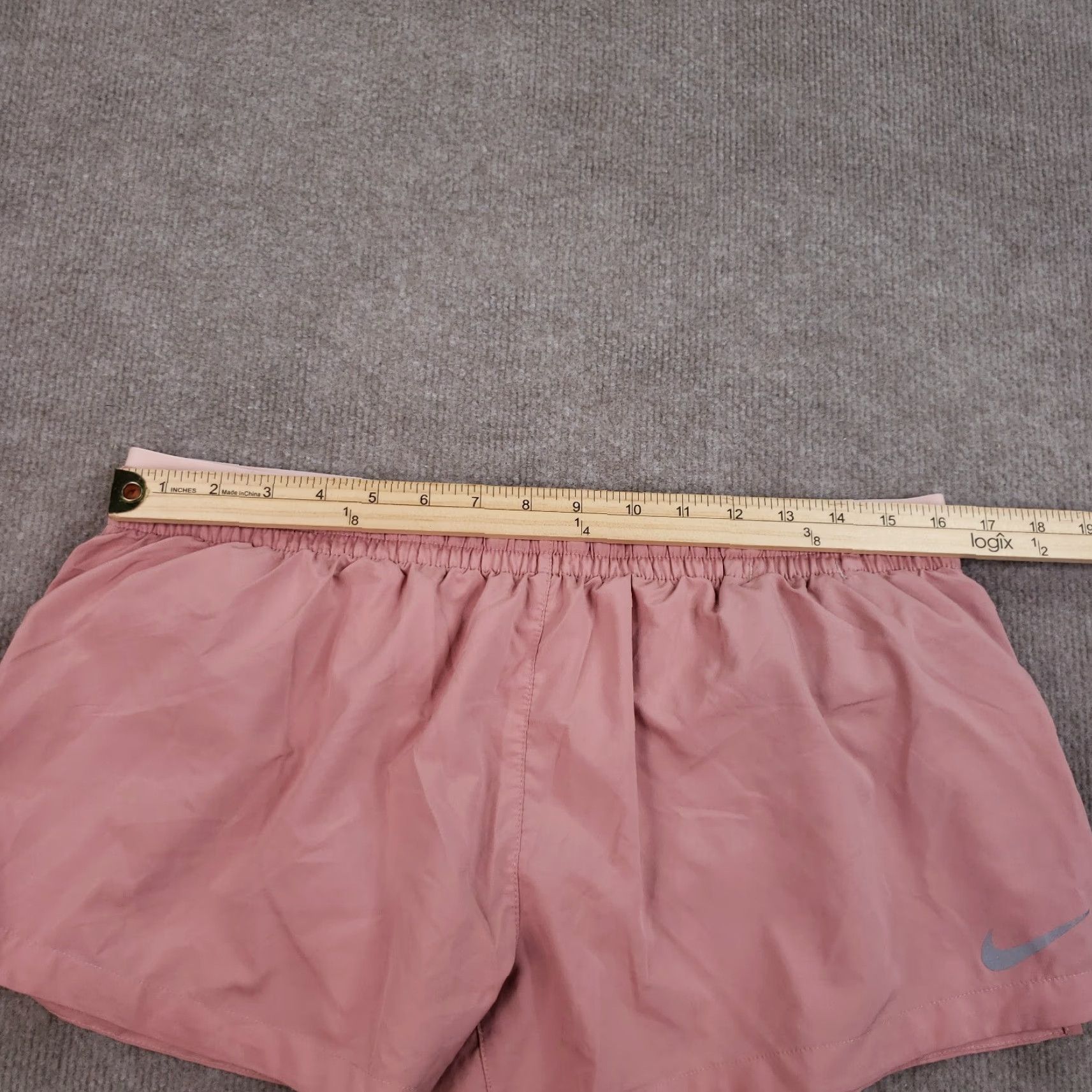 Nike Nike Women's Pink Dri-Fit Running Shorts Large Elastic Waist Drawstring Athletic Breathable Size 33" - 6 Thumbnail