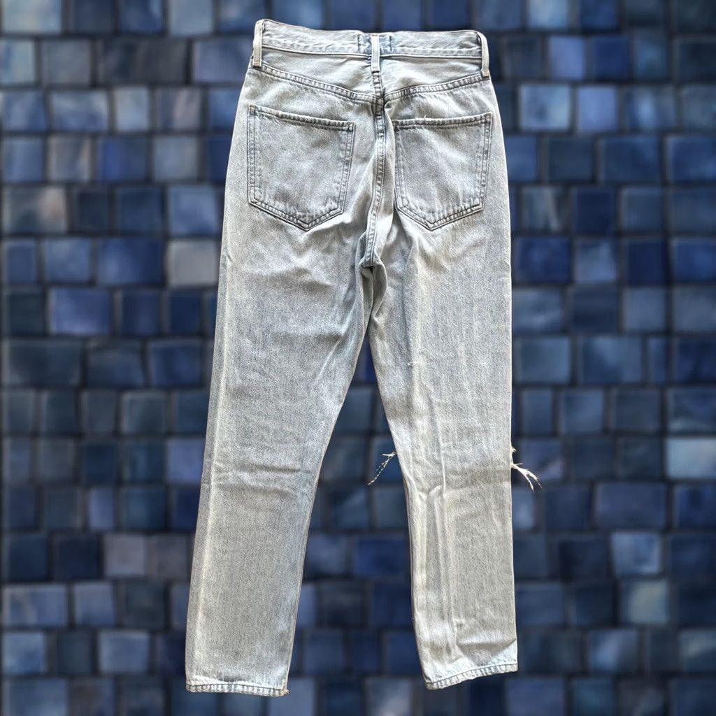 Agolde AGOLDE Riley Straight Jeans Womens 24 26x26 Button Fly Light Wash Denim Blue 90s Bohemian City Grunge Hip Hop Punk Retro 5-Pocket Size 42" / US 20 - 1 Thumbnail